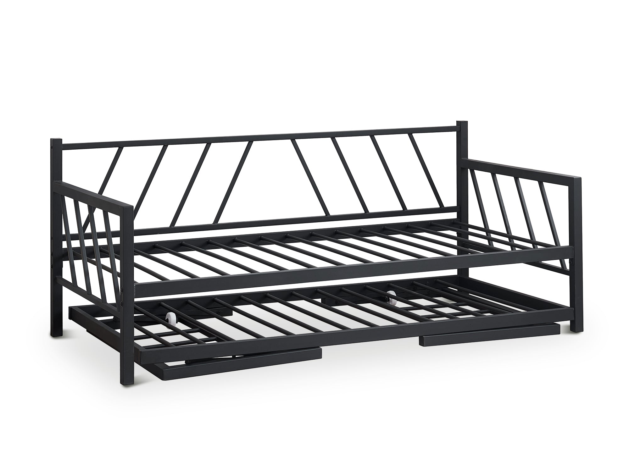 TORRY ausziehbares Tagesbett aus schwarzem Metall 90 x 190 cm