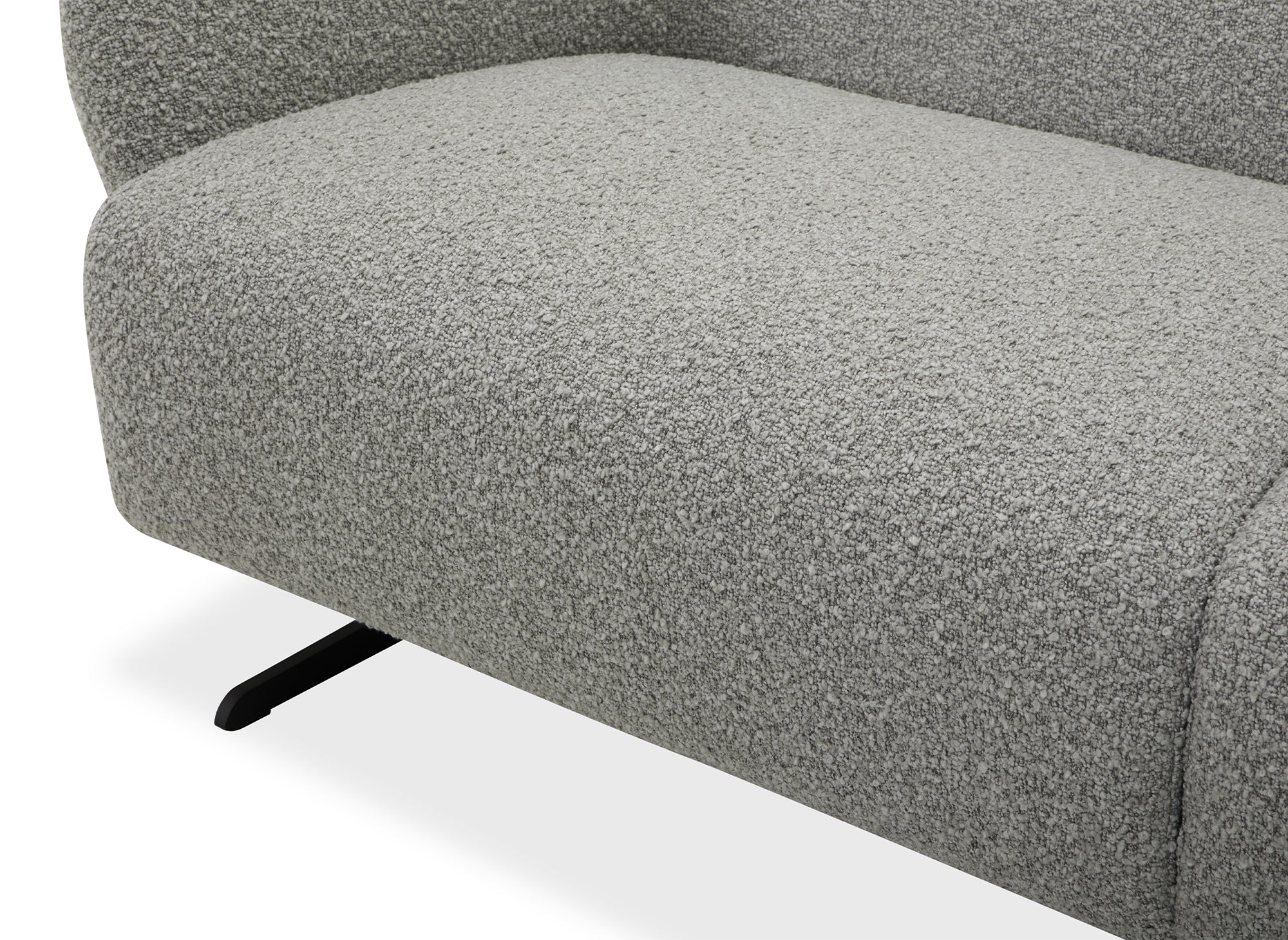 LEXIE 3-Sitzer-Sofa aus hellgrauem Stoff mit Schaffelleffekt