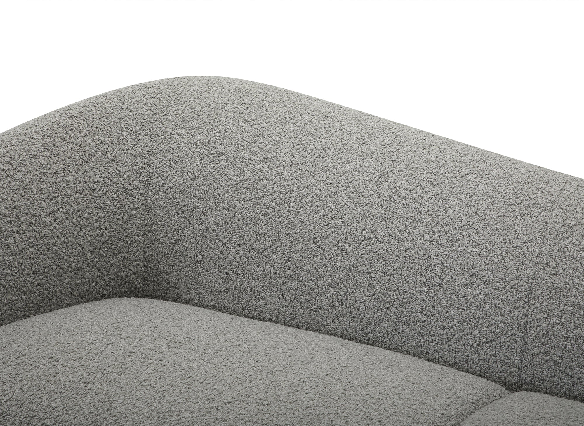 LEXIE 3-Sitzer-Sofa aus hellgrauem Stoff mit Schaffelleffekt