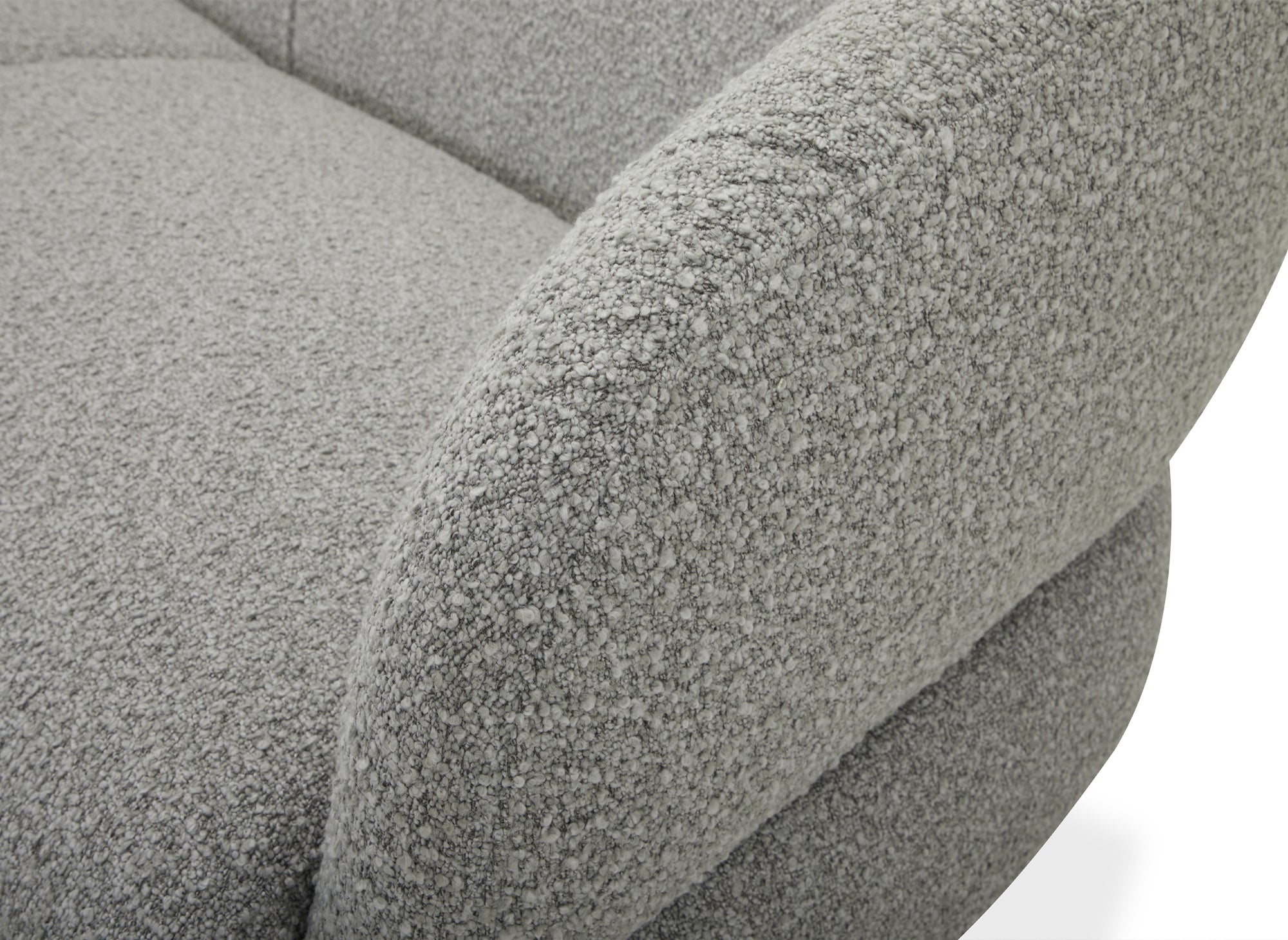 LEXIE 3-Sitzer-Sofa aus hellgrauem Stoff mit Schaffelleffekt