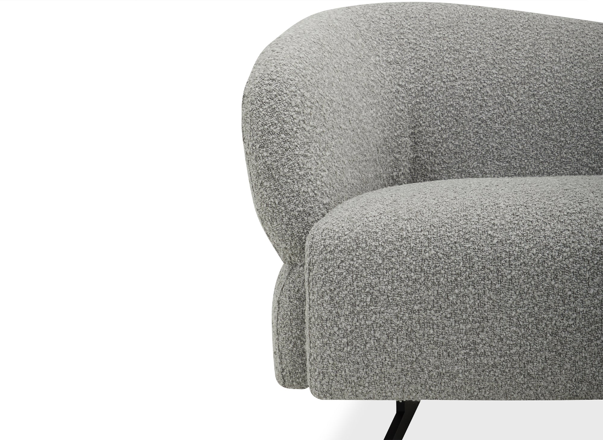 LEXIE 3-Sitzer-Sofa aus hellgrauem Stoff mit Schaffelleffekt