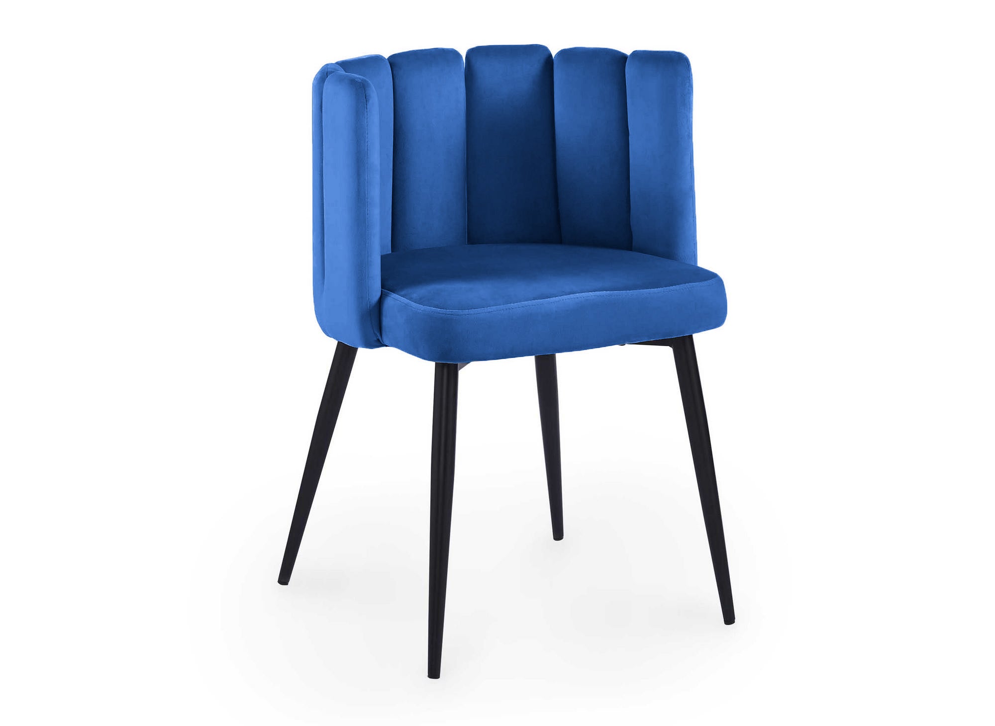 2er-Set DEBBY Designer-Stühle aus blauem Samt
