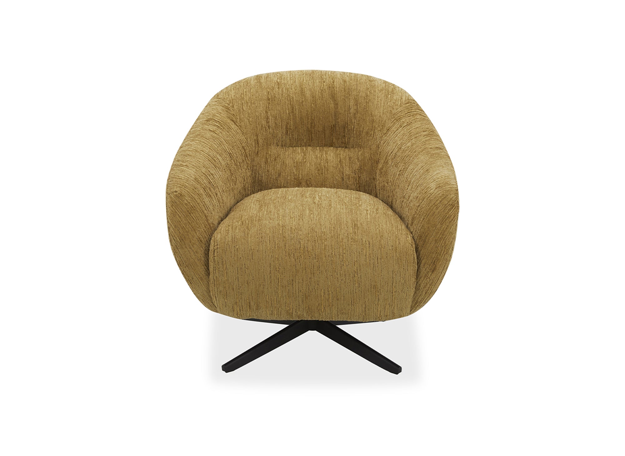 ALEZIO Drehsessel aus senfgelb meliertem Samt