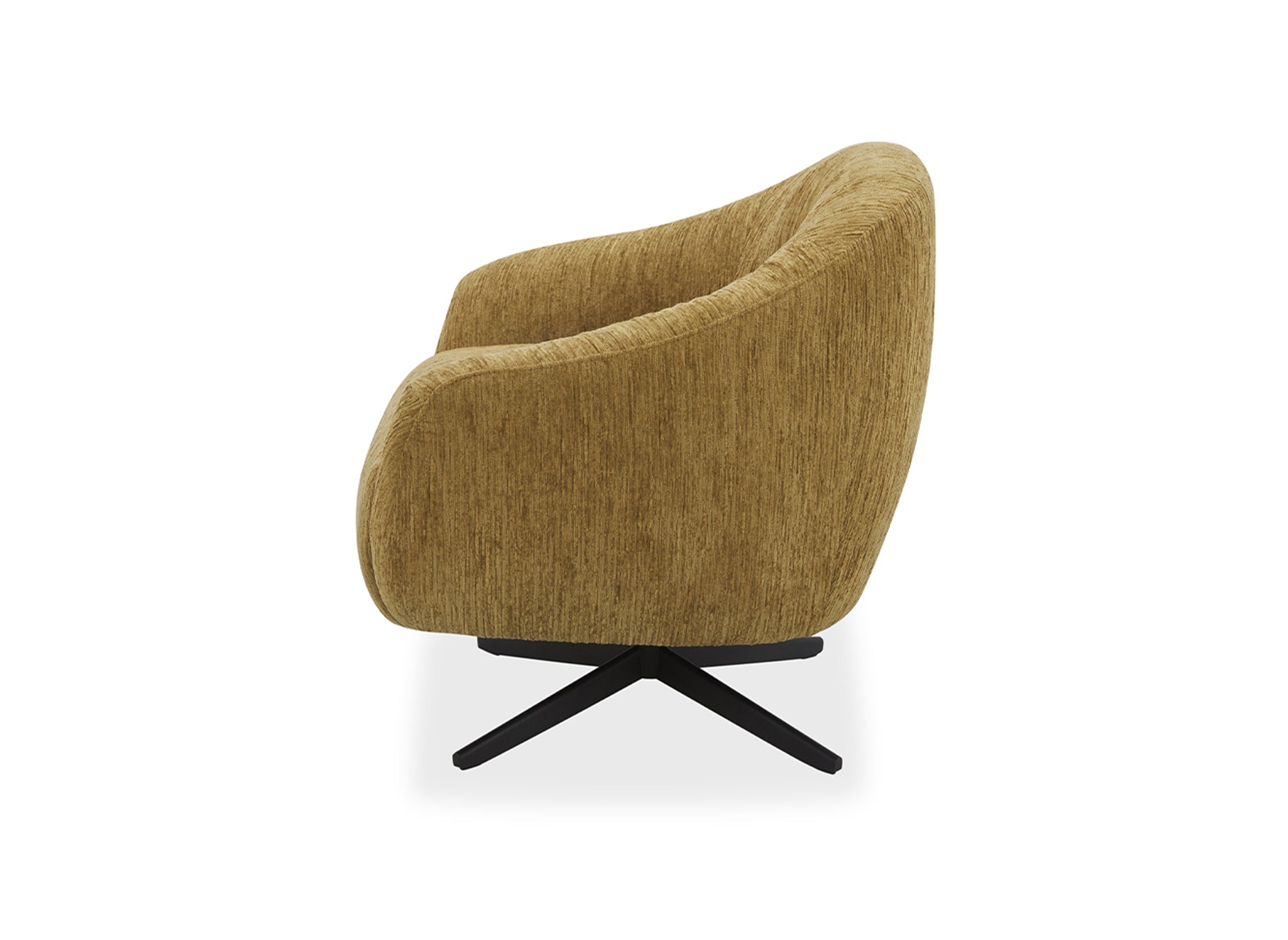 ALEZIO Drehsessel aus senfgelb meliertem Samt