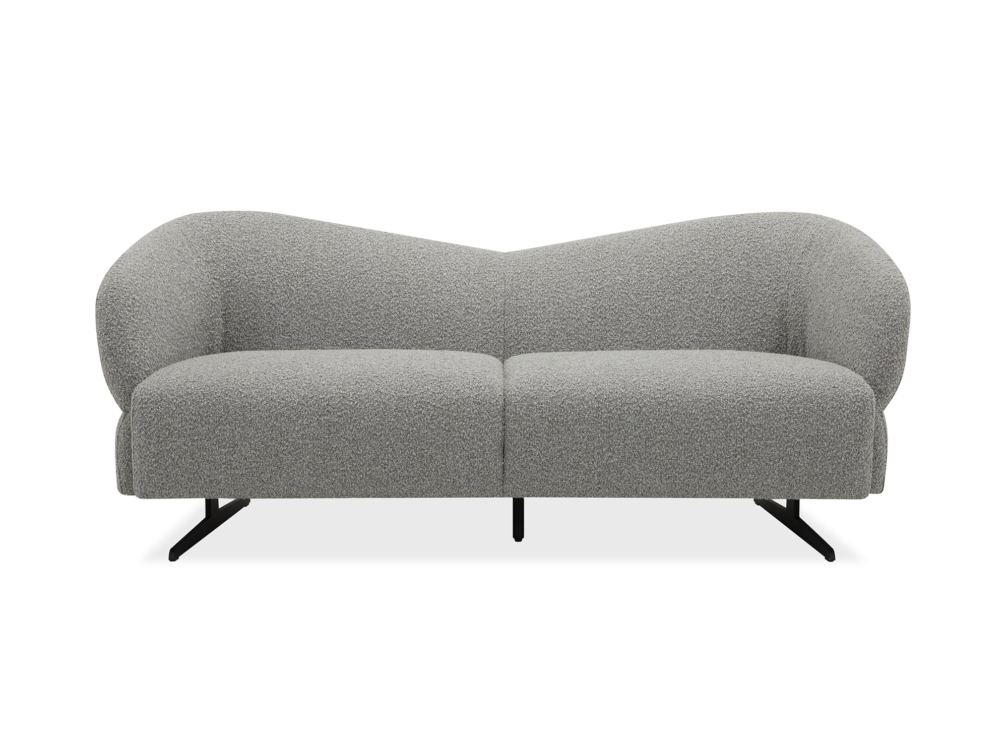 LEXIE 3-Sitzer-Sofa aus hellgrauem Stoff mit Schaffelleffekt
