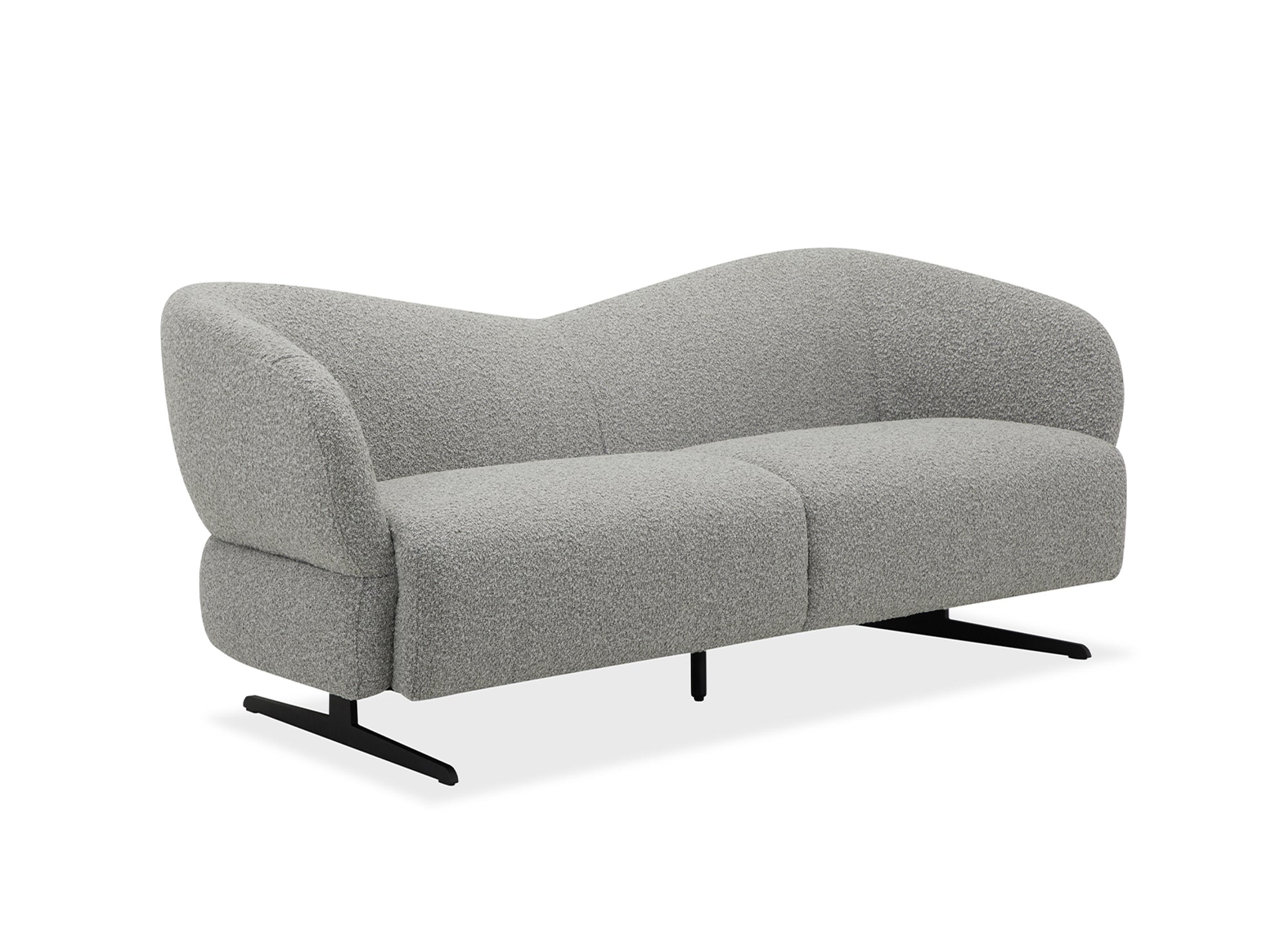 LEXIE 3-Sitzer-Sofa aus hellgrauem Stoff mit Schaffelleffekt
