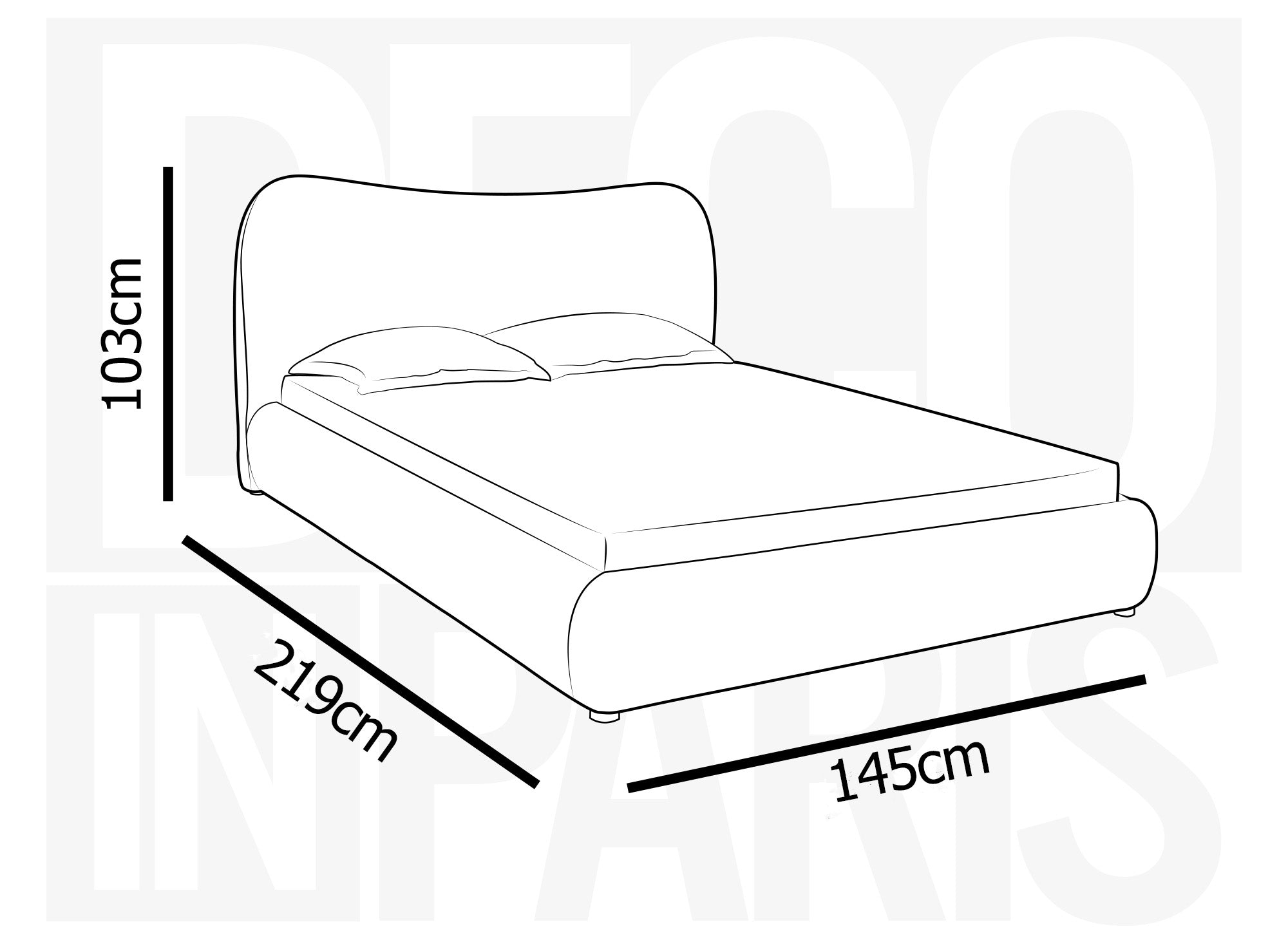 PAMELA Doppelbett 140 x 190 cm in Schaffelloptik, ecruweiß