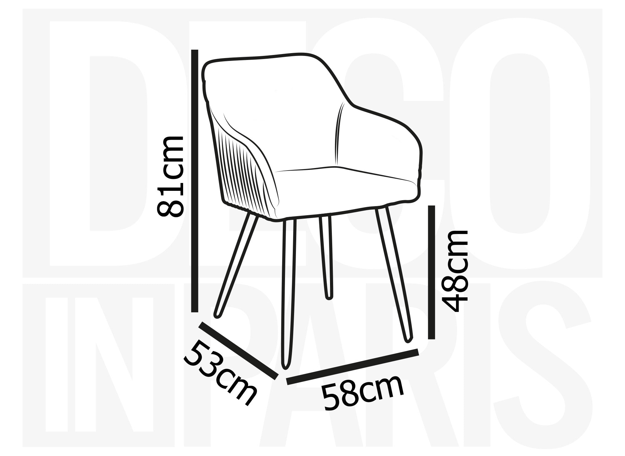 2er-Set beige Samtstühle mit schwarzen Metallbeinen DEVOR