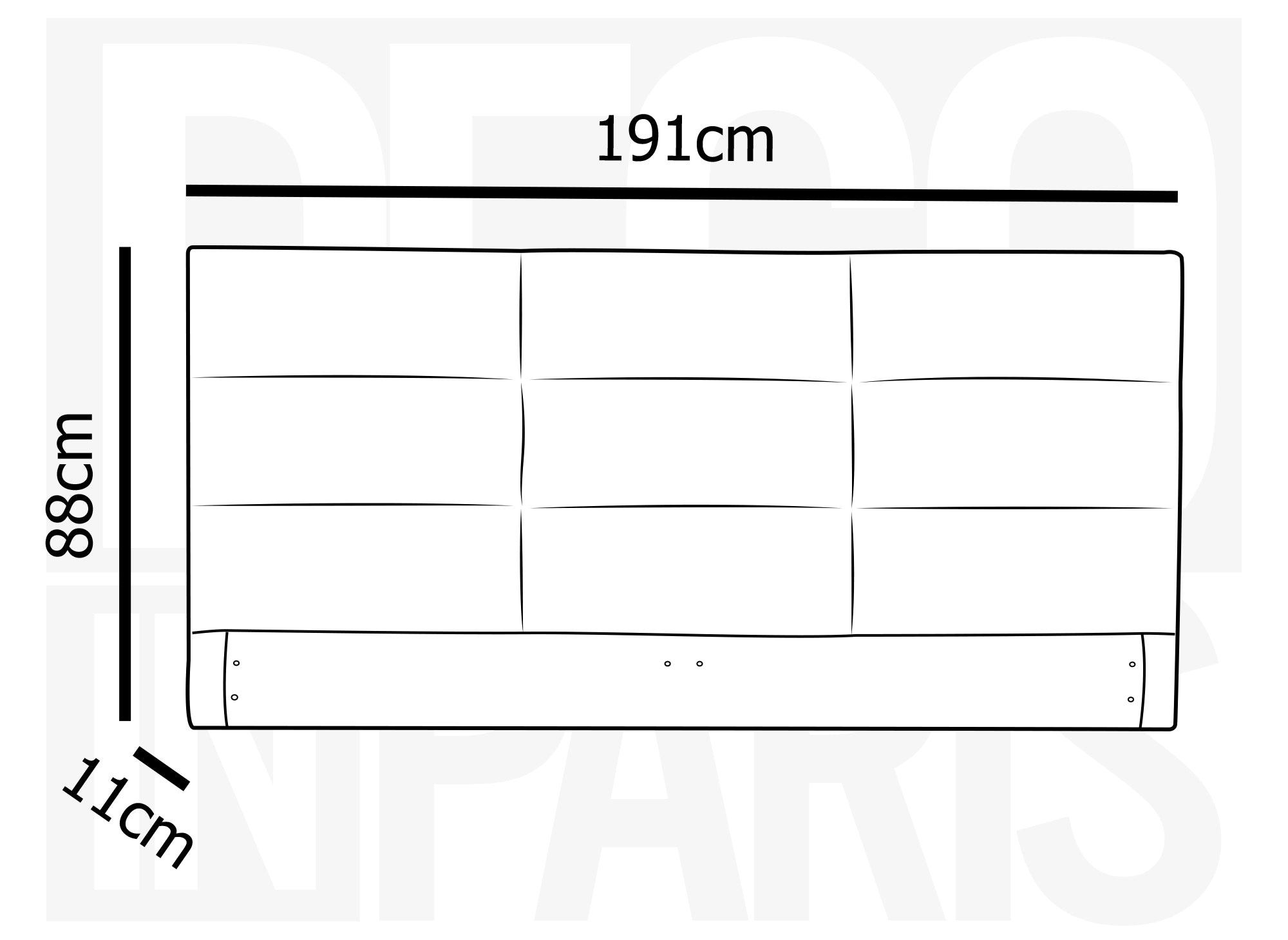 MATTY 180 cm Designer-Kopfteil aus beigefarbenem Stoff