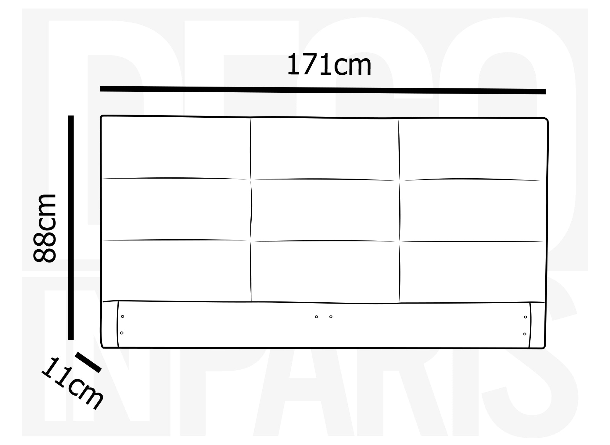 MATTY 160 cm Designer-Kopfteil aus beigefarbenem Stoff