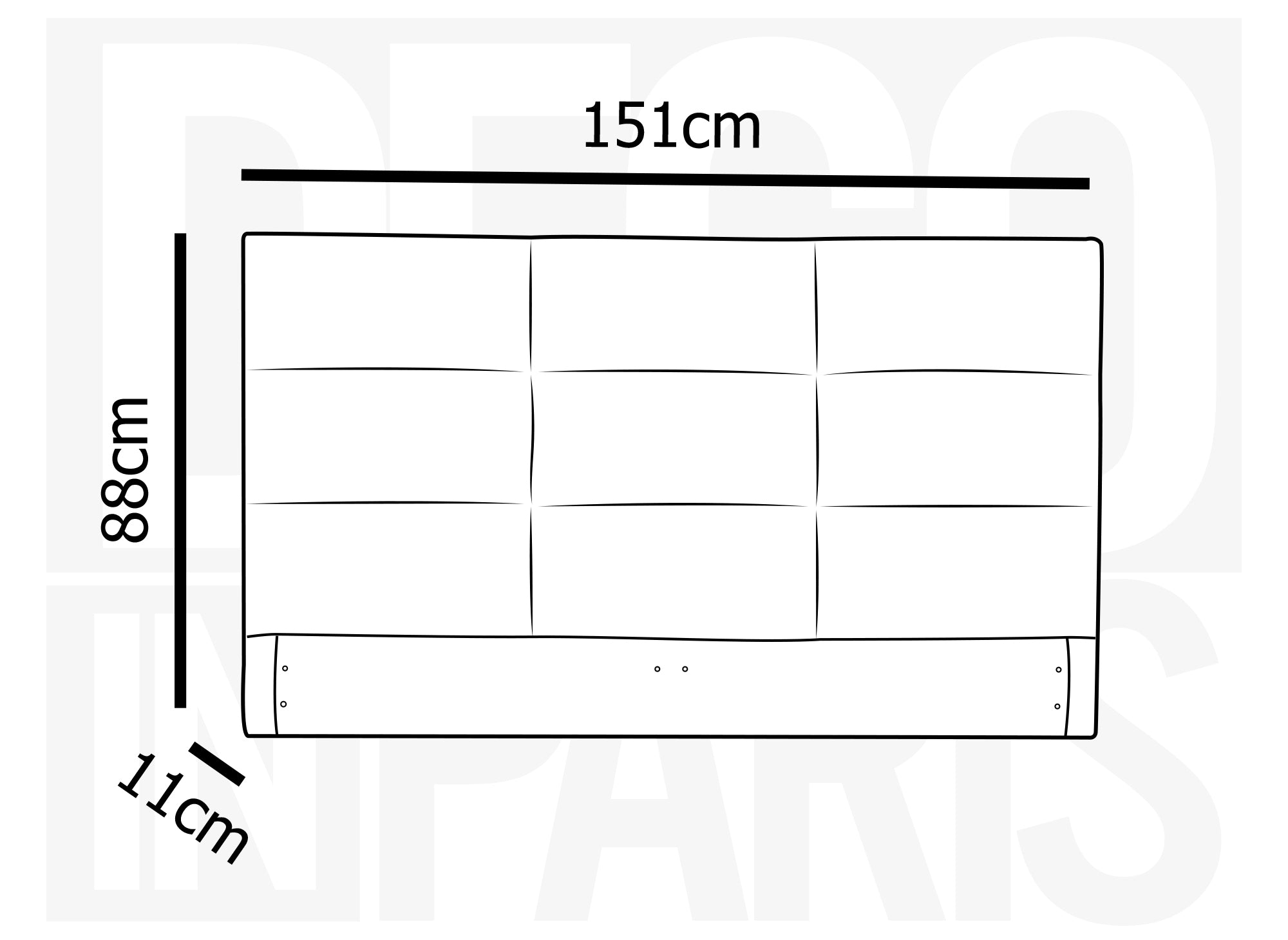 MATTY 140 cm Designer-Kopfteil aus beigefarbenem Stoff