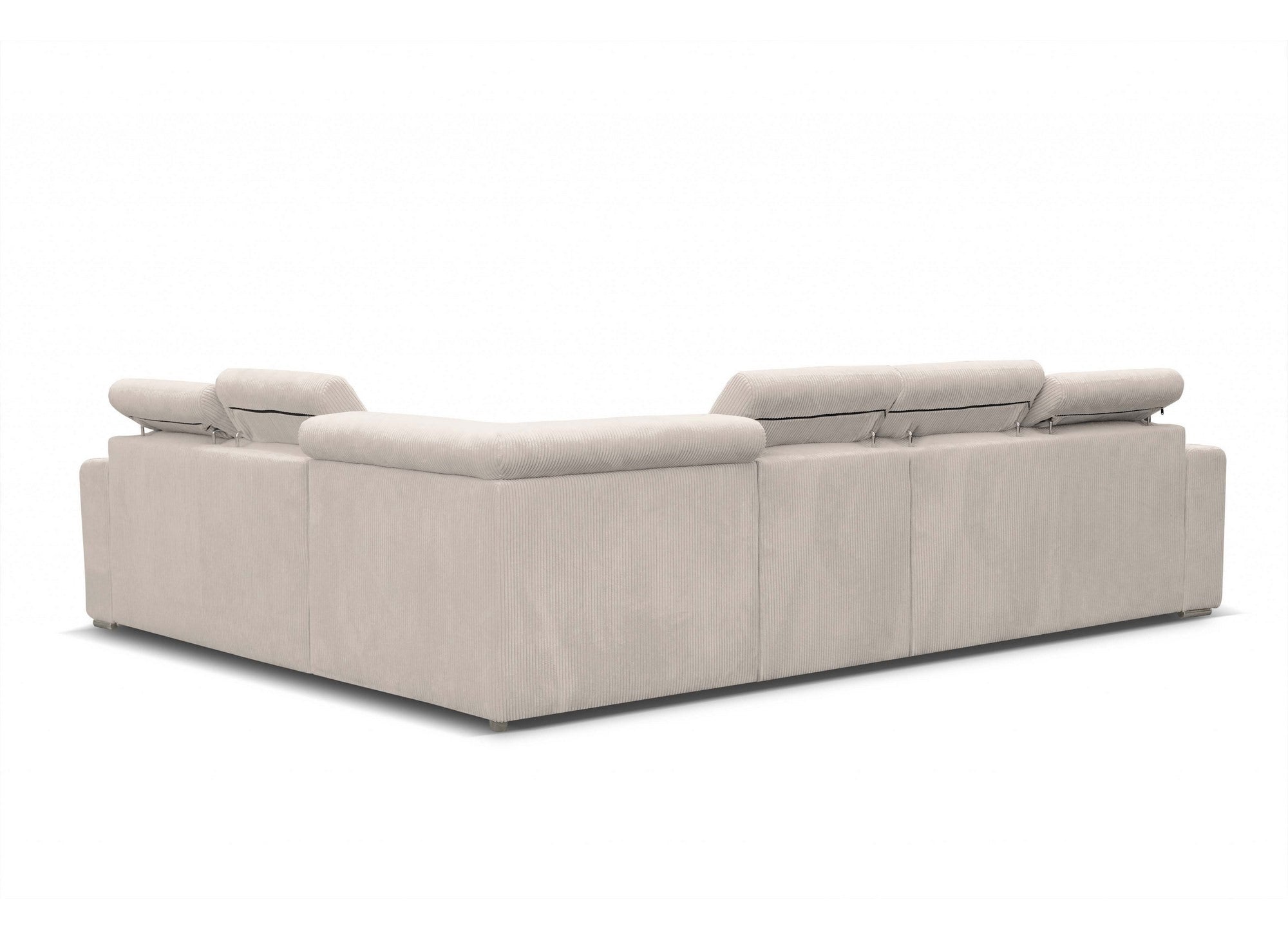 MERYL XL Ecksofa aus beigefarbenem Cord, umwandelbar und wendbar
