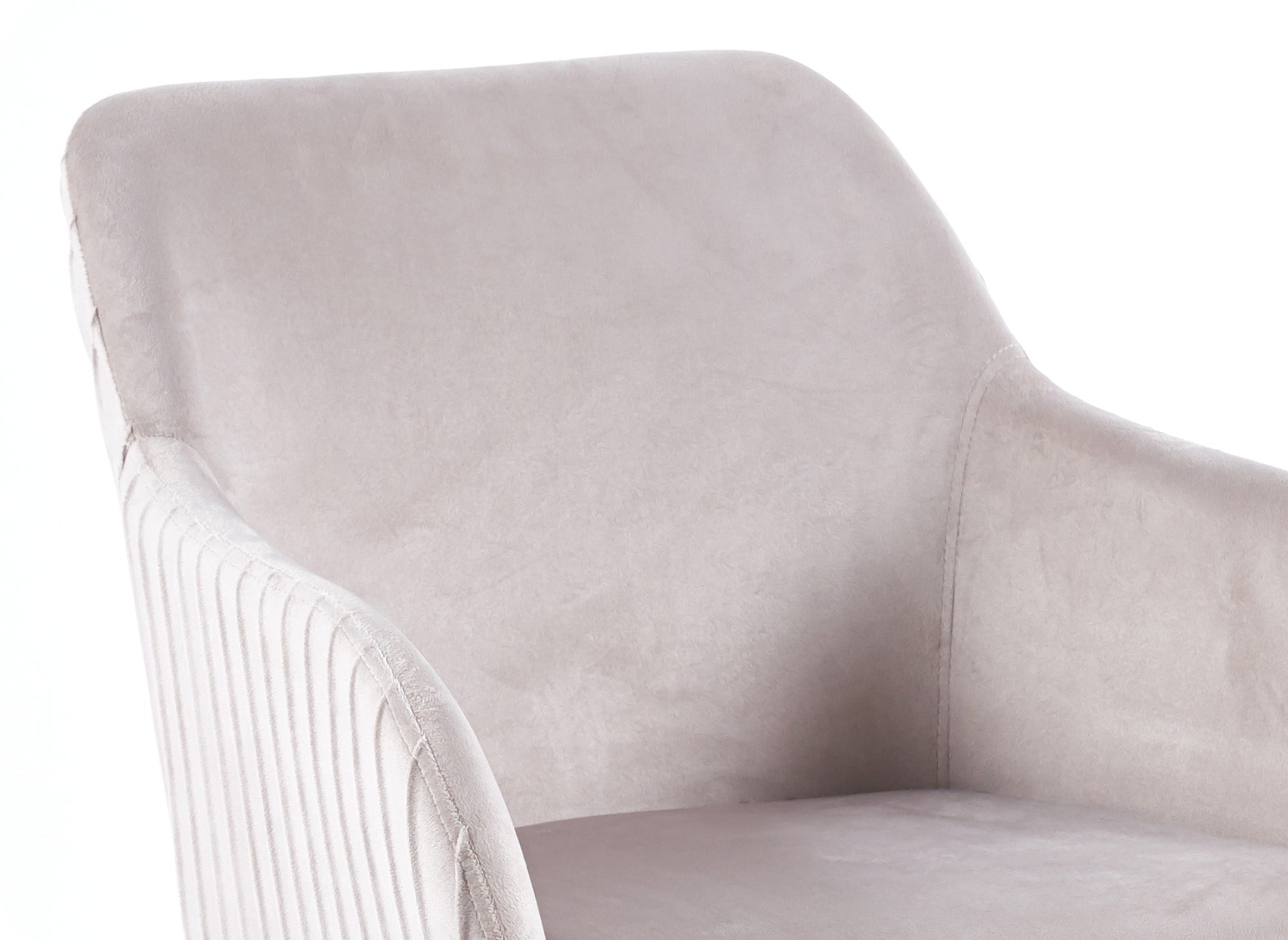 2er-Set beige Samtstühle mit schwarzen Metallbeinen DEVOR