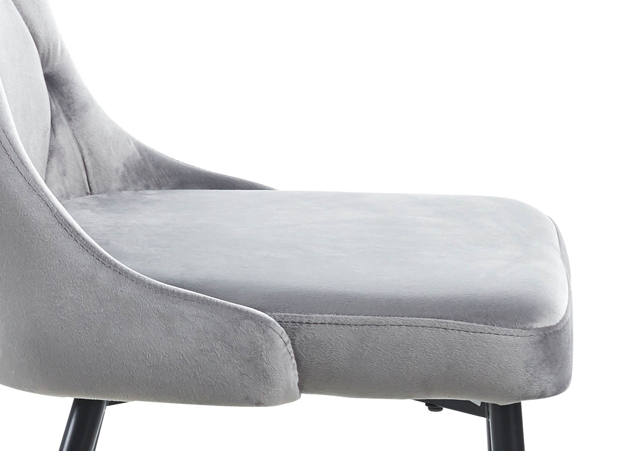 4er-Set OLVEA-Designerstühle aus grauem Samt