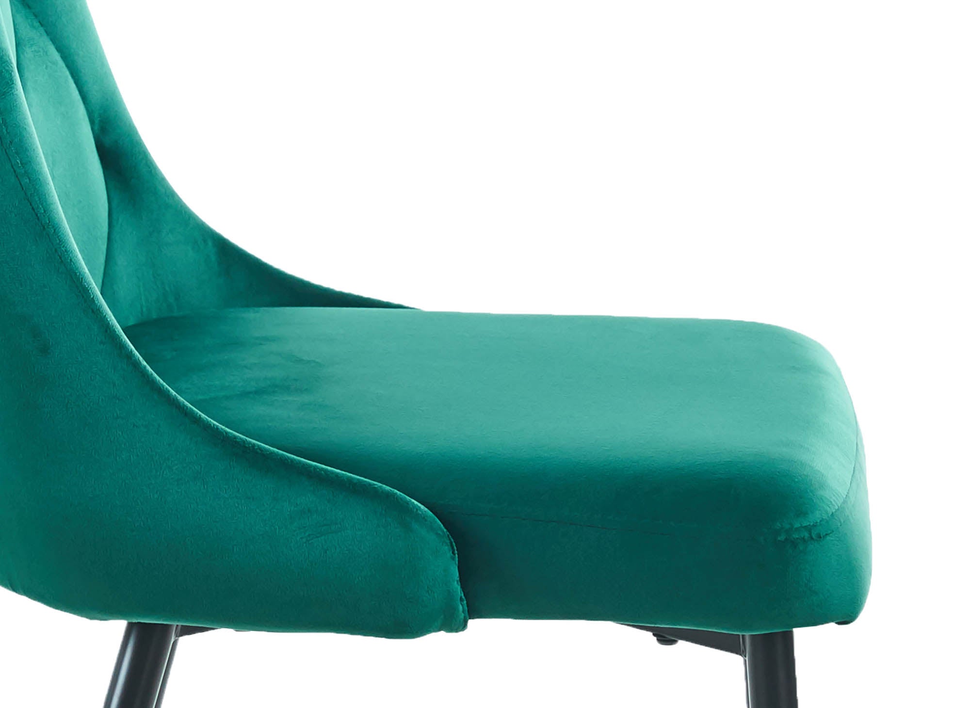 4er-Set Designerstühle aus grünem Samt OLVEA