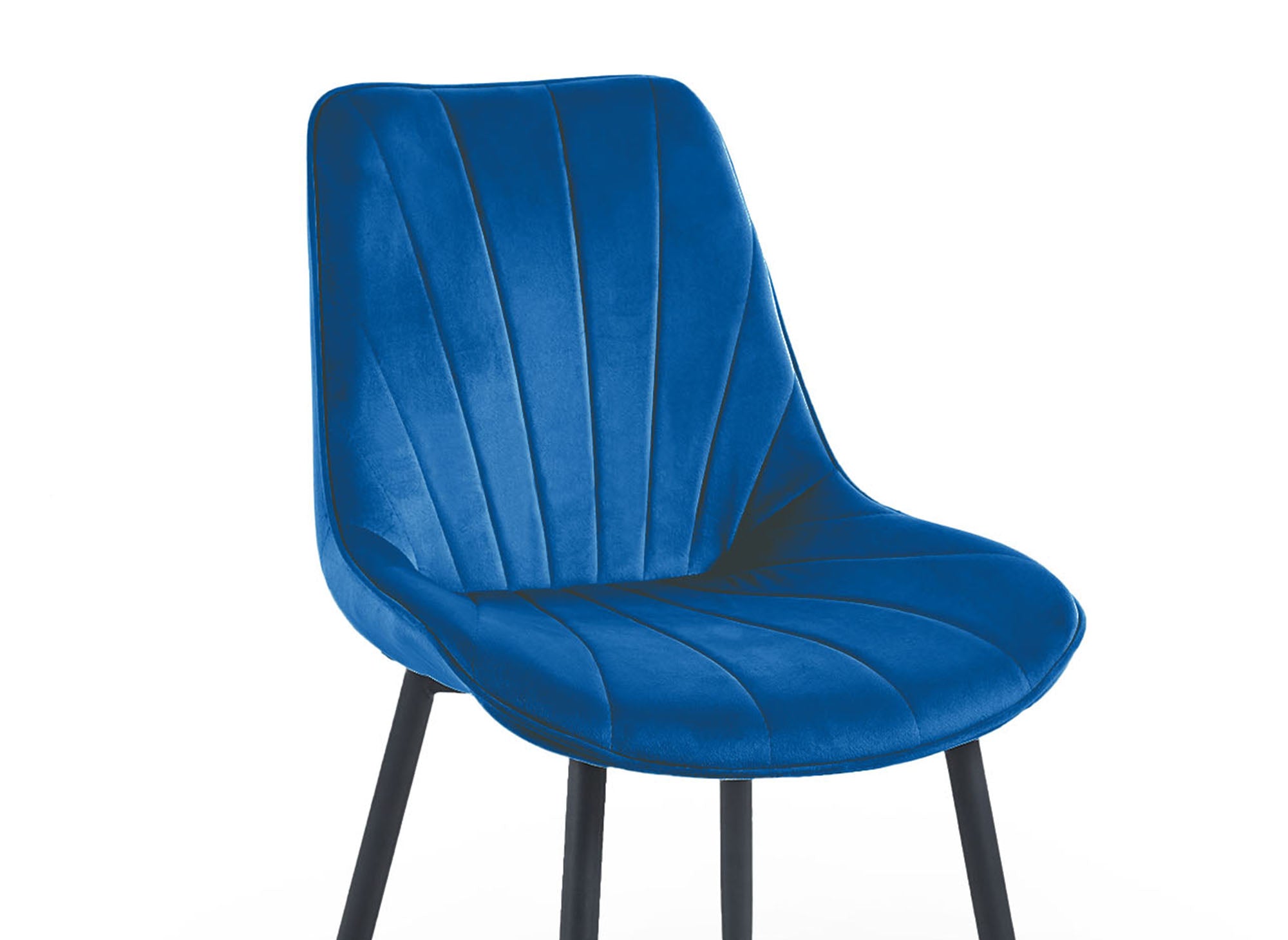 4er-Set ELOVA Designer-Stühle aus blauem Samt