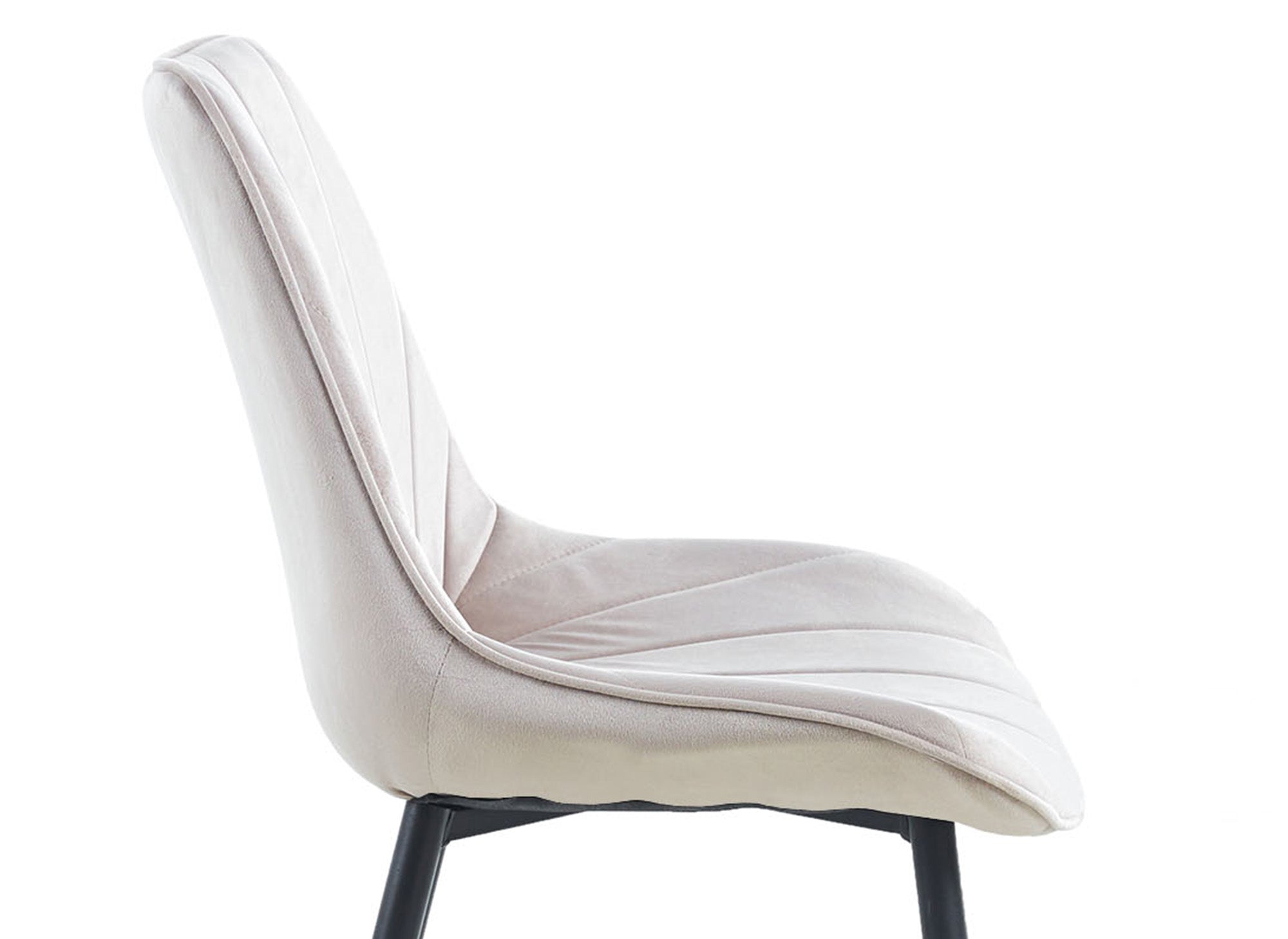 4er-Set beiger Designer-Samtstuhl ELOVA