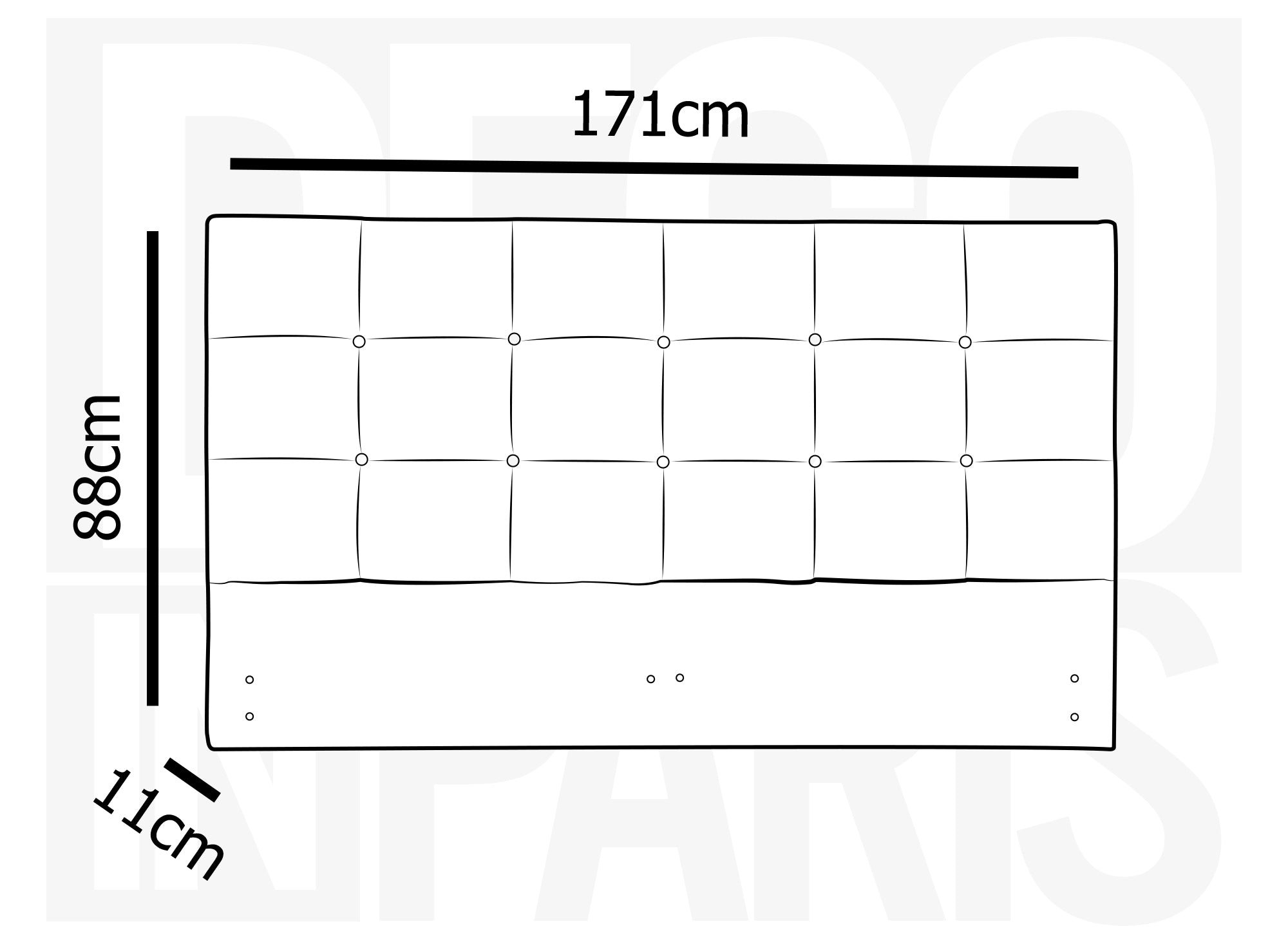 ALVERA 160 cm Designer-Kopfteil aus grauem Stoff