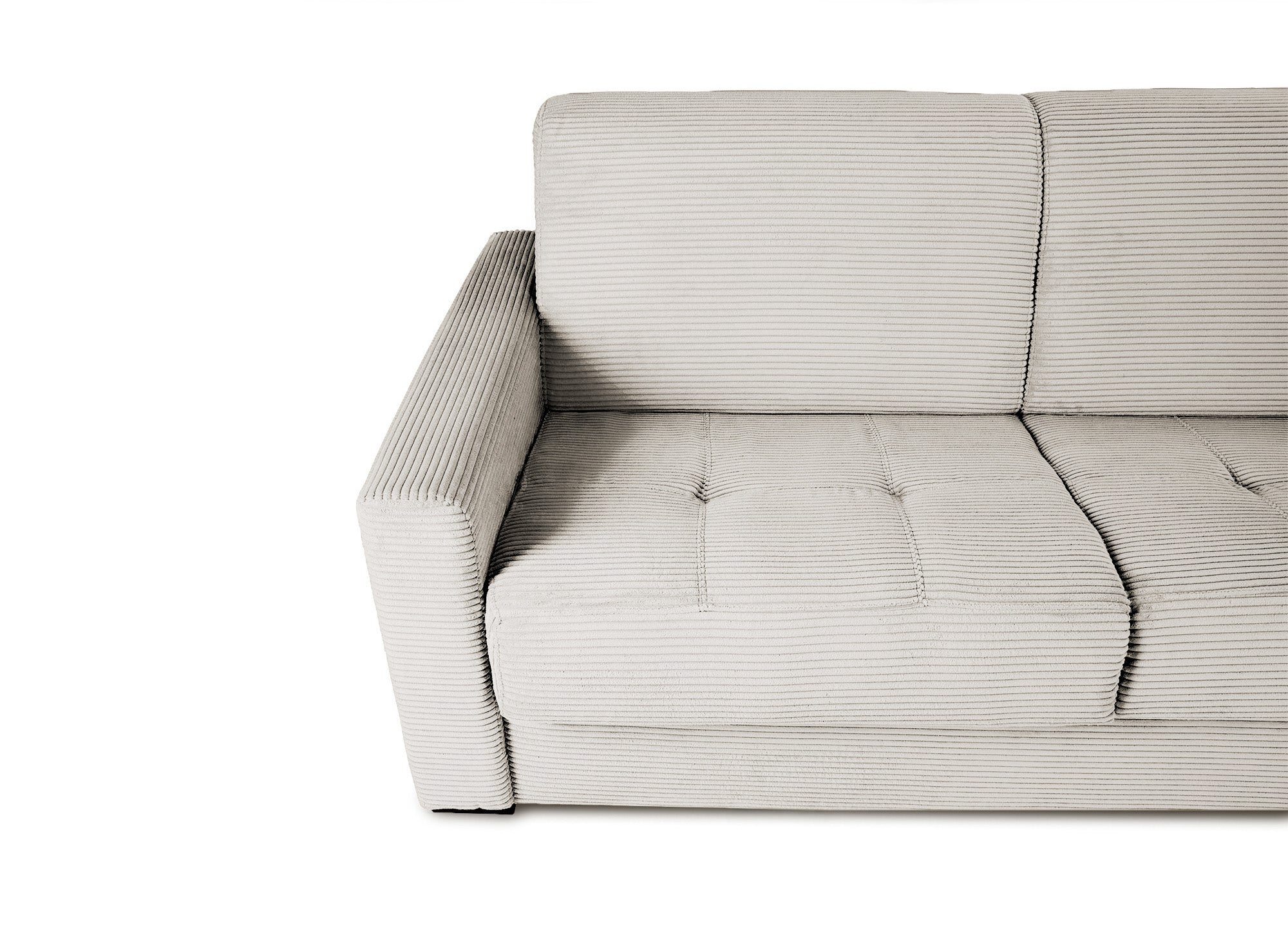 LOUNA 3-Sitzer-Schlafsofa aus beigem Cord mit Expressöffnung