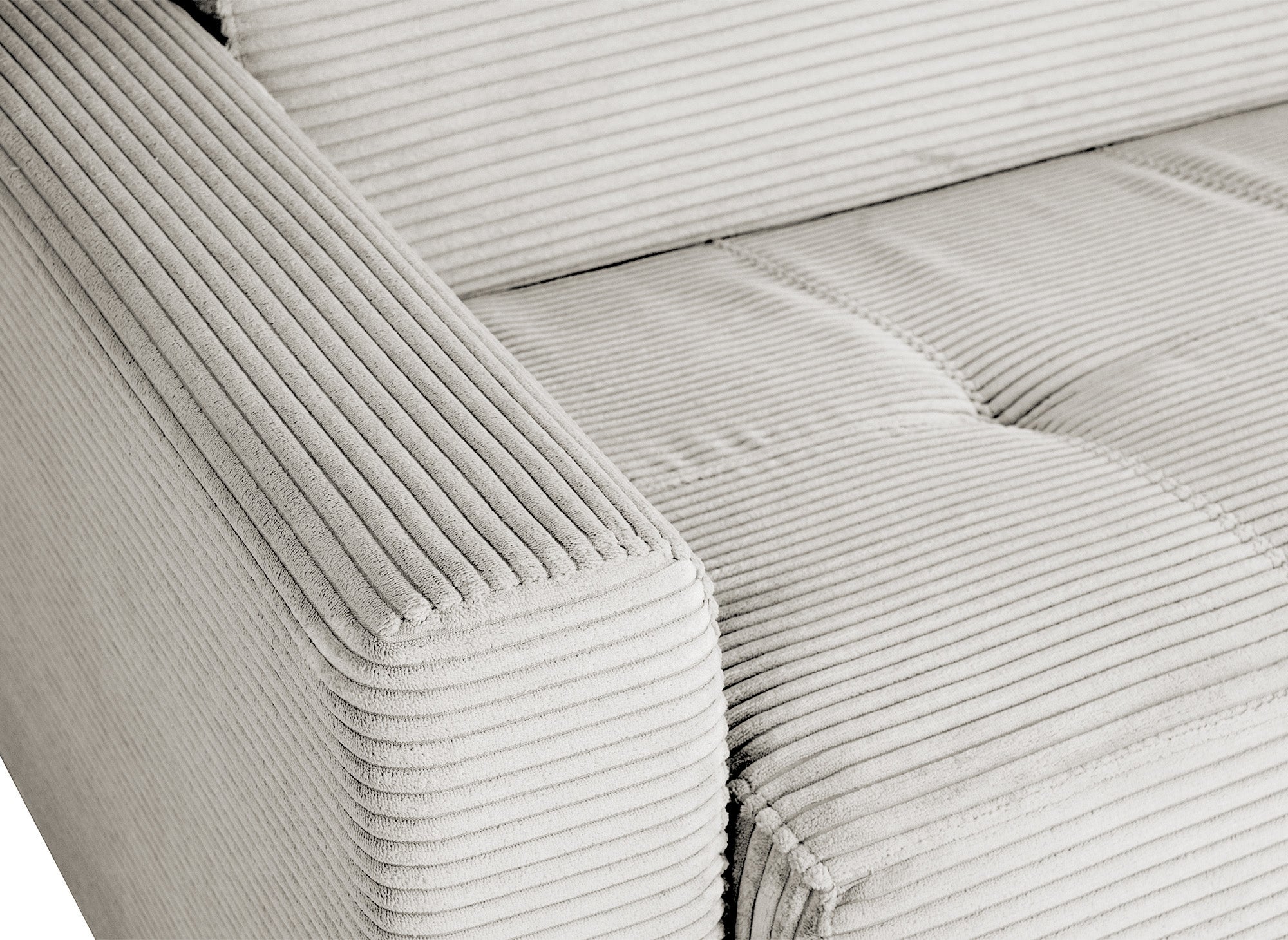 LOUNA 3-Sitzer-Schlafsofa aus beigem Cord mit Expressöffnung