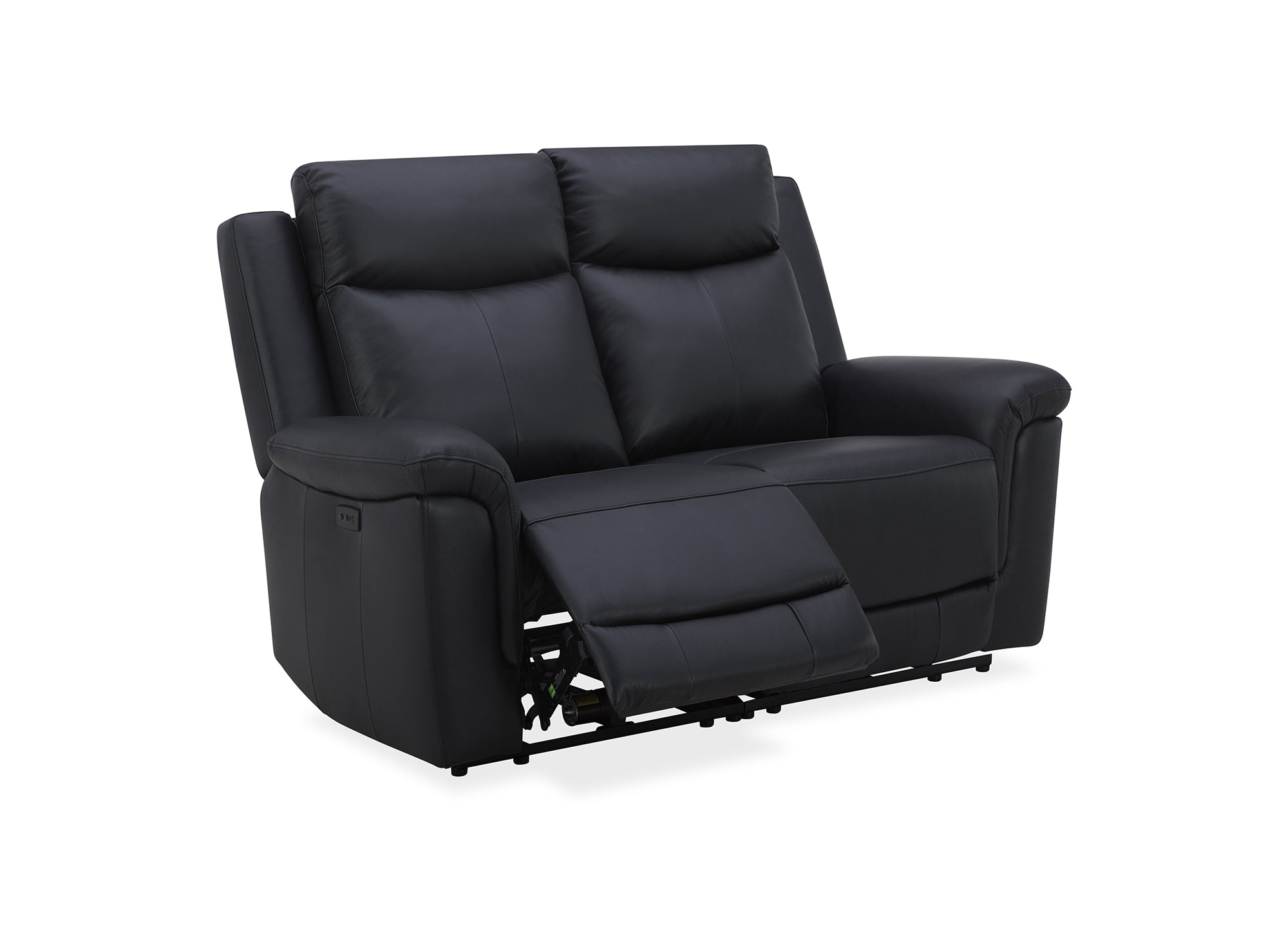 Elektrisches 2-Sitzer-Relaxsofa ERNEST aus schwarzem Leder