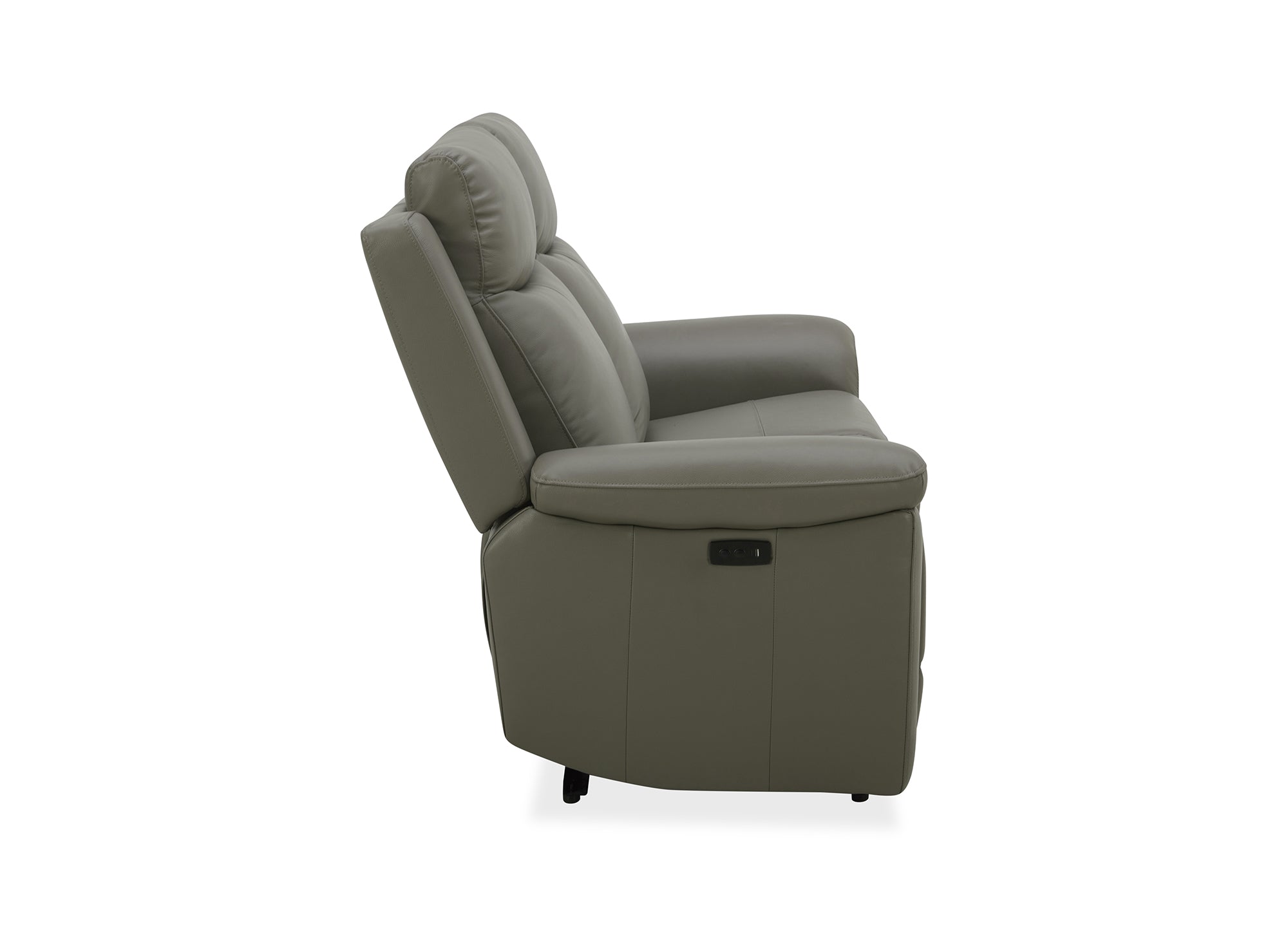 Elektrisches 2-Sitzer-Relaxsofa ERNEST aus grauem Leder