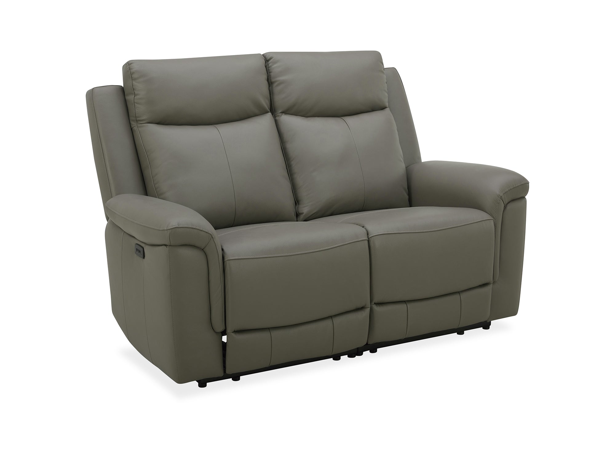 Elektrisches 2-Sitzer-Relaxsofa ERNEST aus grauem Leder