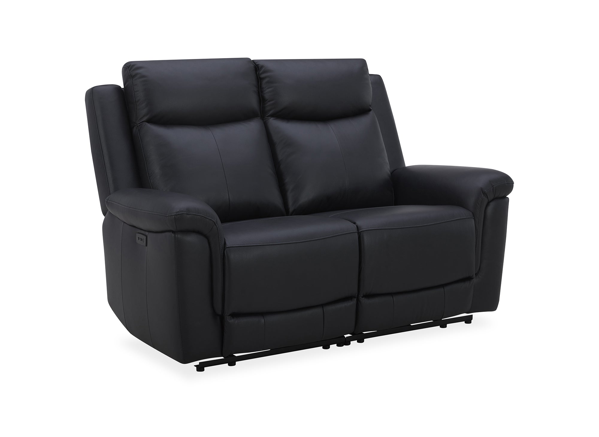 Elektrisches 2-Sitzer-Relaxsofa ERNEST aus schwarzem Leder