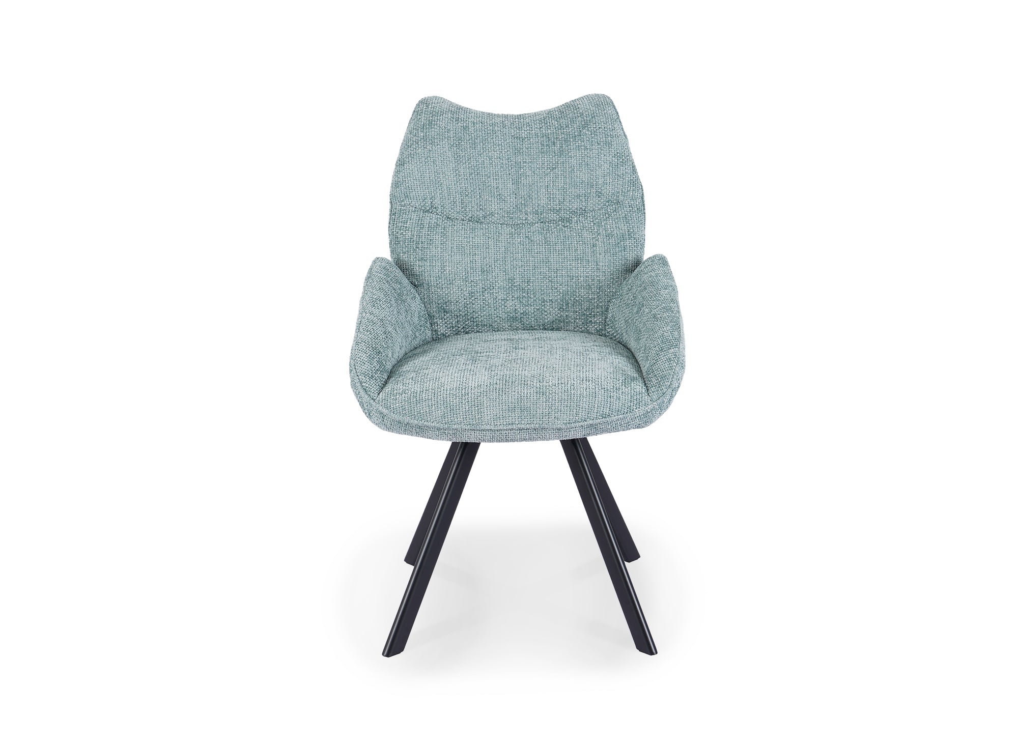 TALIA Drehstuhl mit Armlehnen aus wassergrünem Stoff