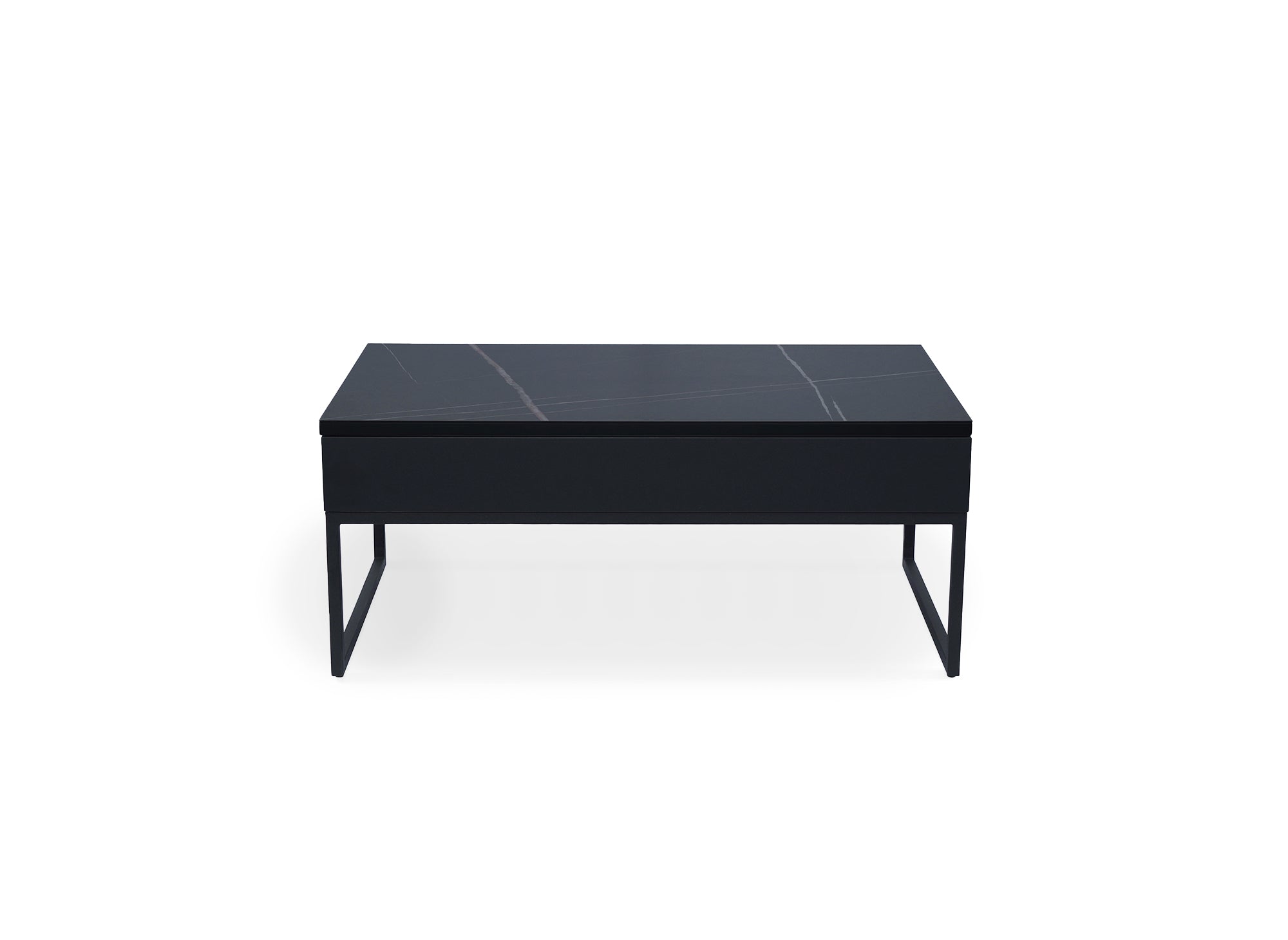 MARIE Designer-Couchtisch mit schwarzer Keramik-Klappplatte