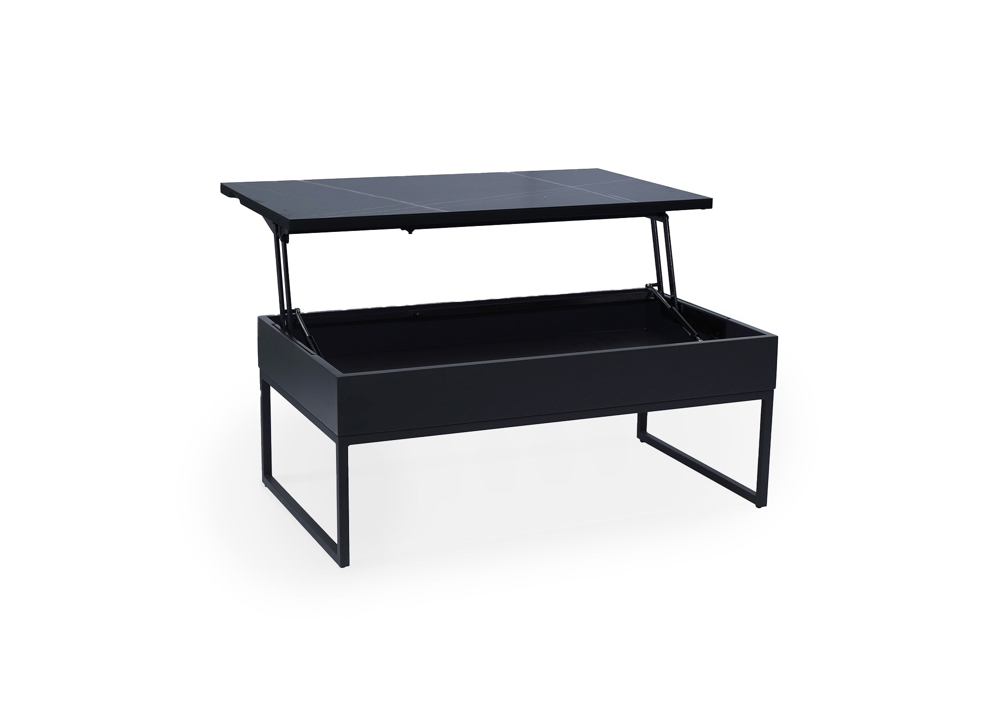 MARIE Designer-Couchtisch mit schwarzer Keramik-Klappplatte