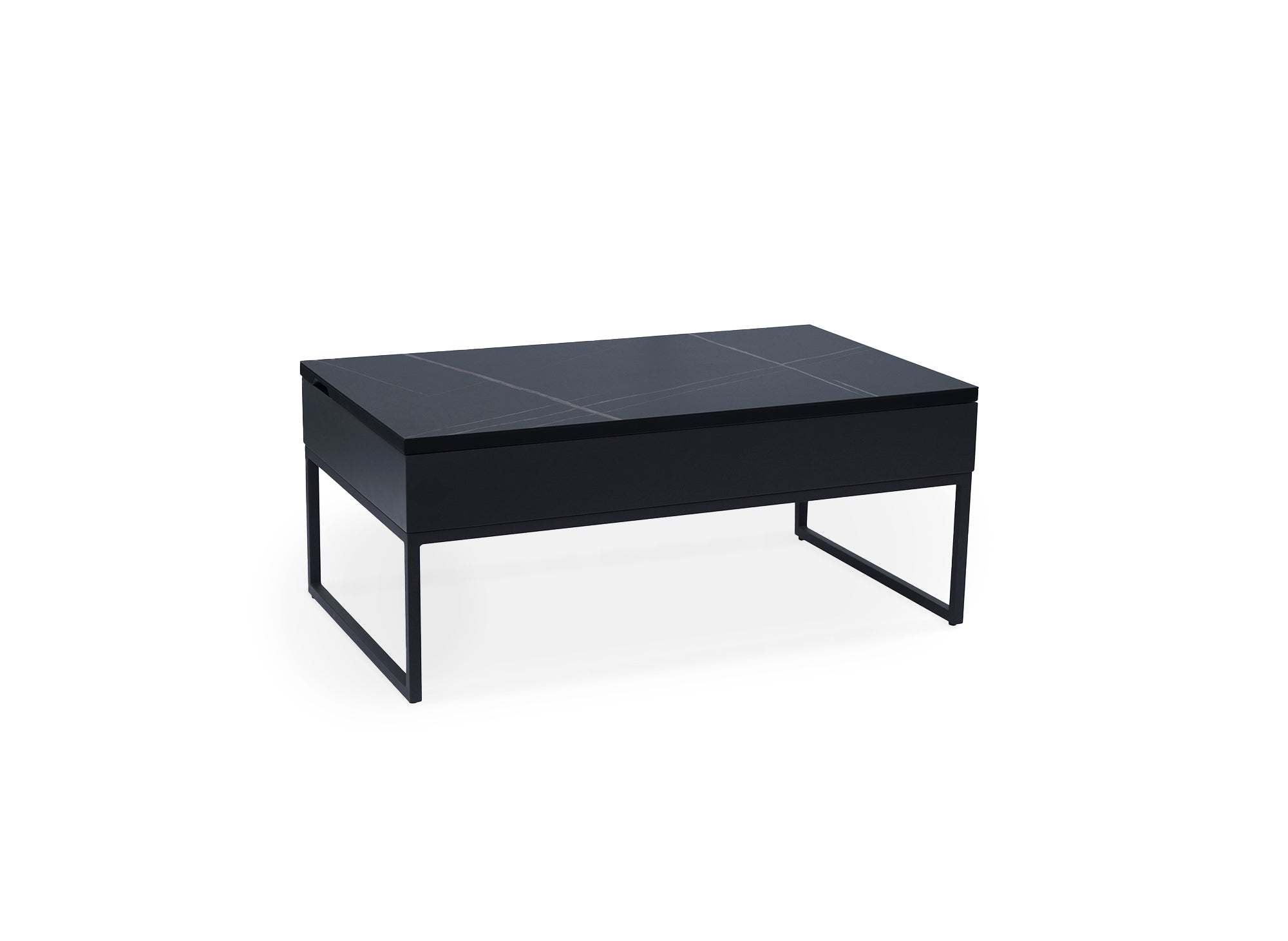 MARIE Designer-Couchtisch mit schwarzer Keramik-Klappplatte