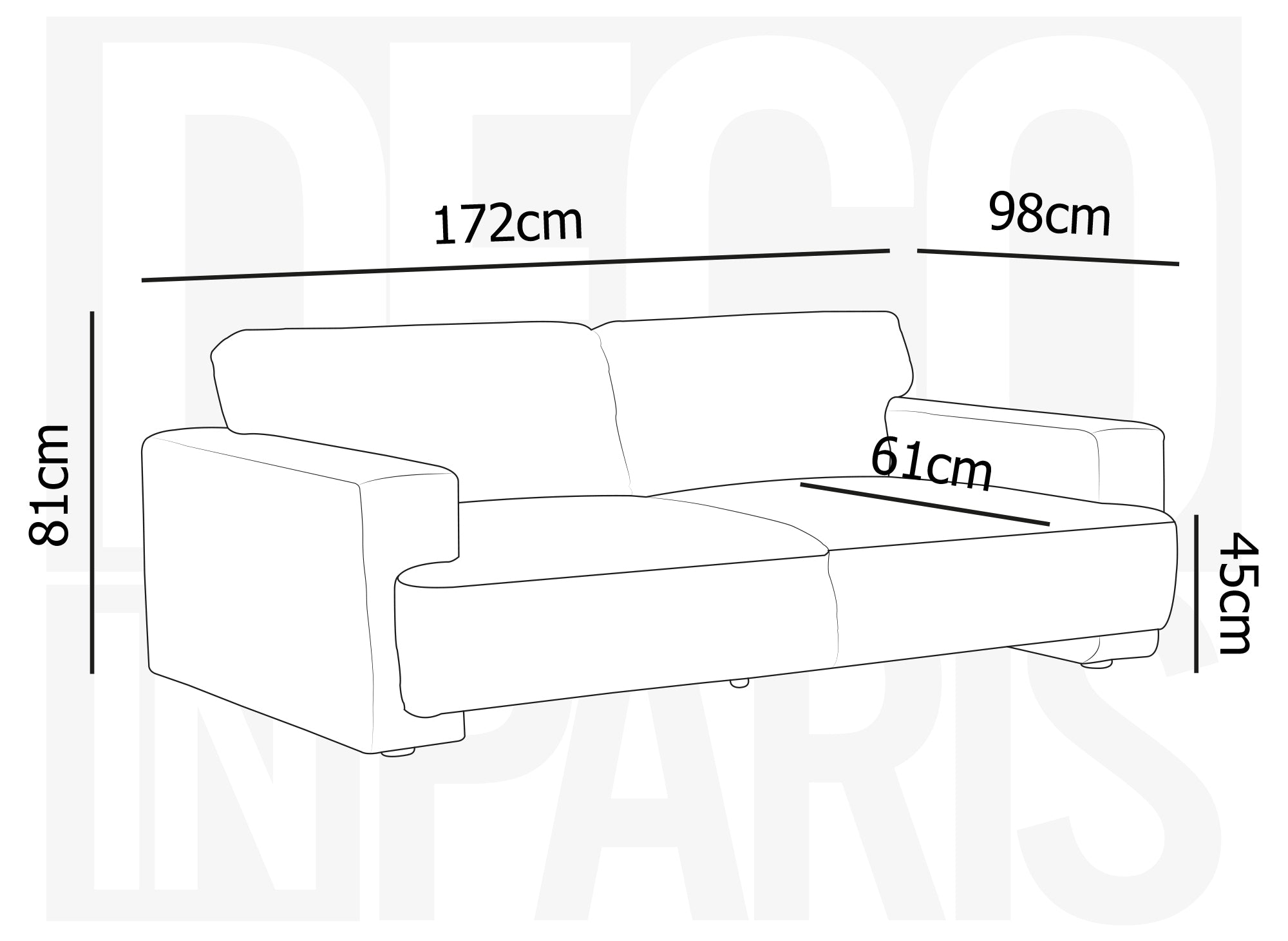 AYLINE 2-Sitzer-Sofa aus grauem Stoff