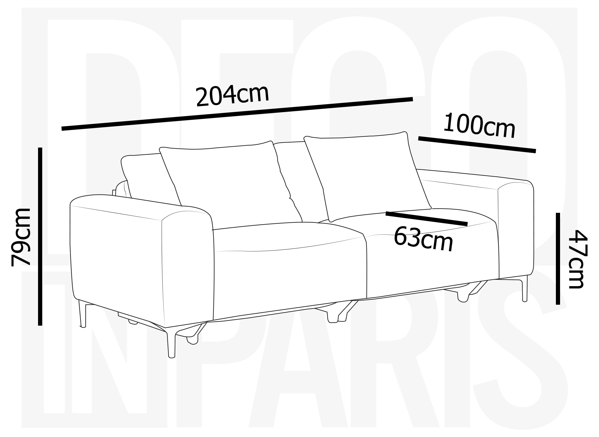 Elektrisches 3-Sitzer-Relaxsofa HELOISE aus dunkelgrau meliertem Samt