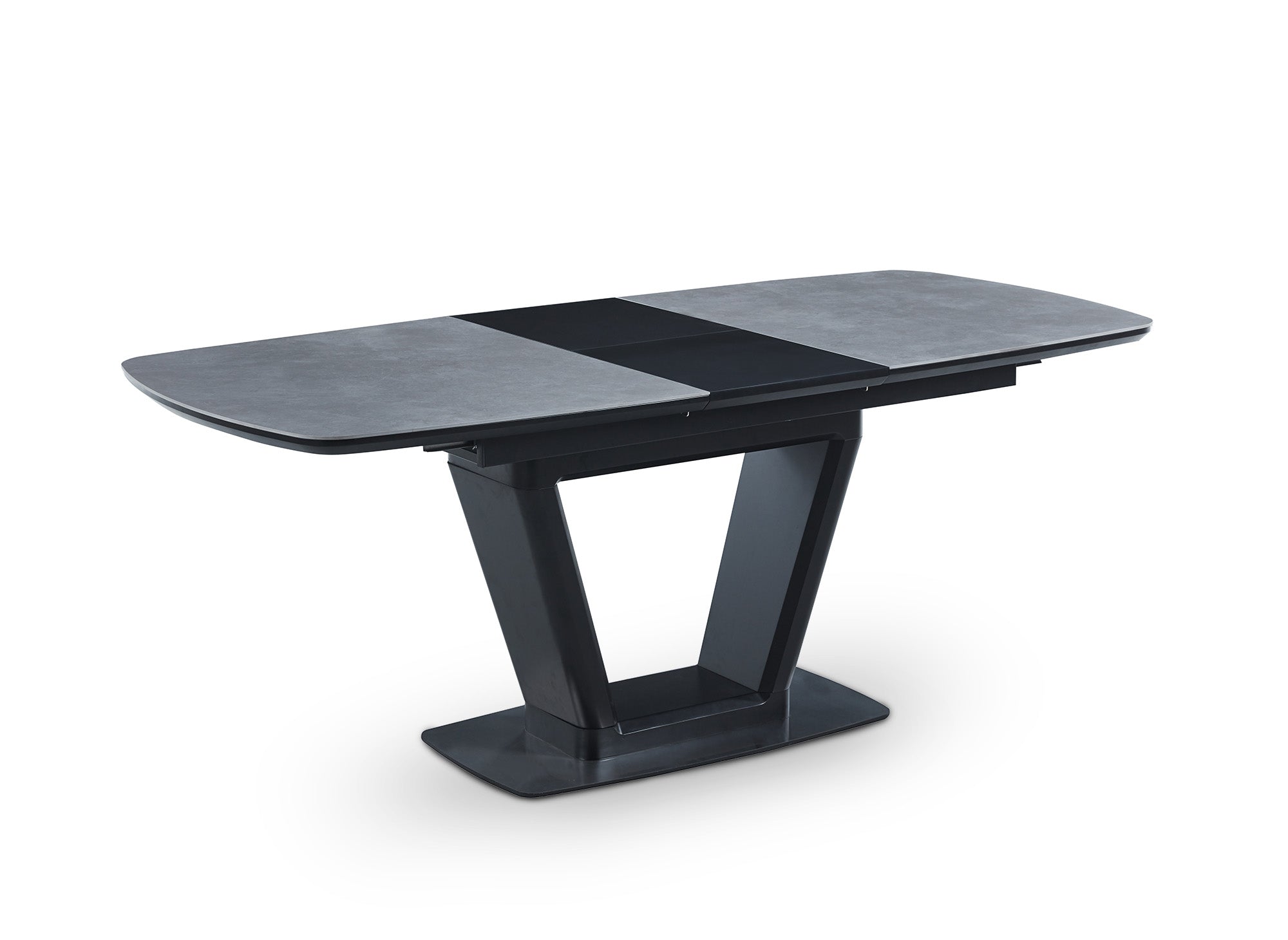 Rechteckiger ausziehbarer Esstisch PIERROT mit grauer Keramikplatte