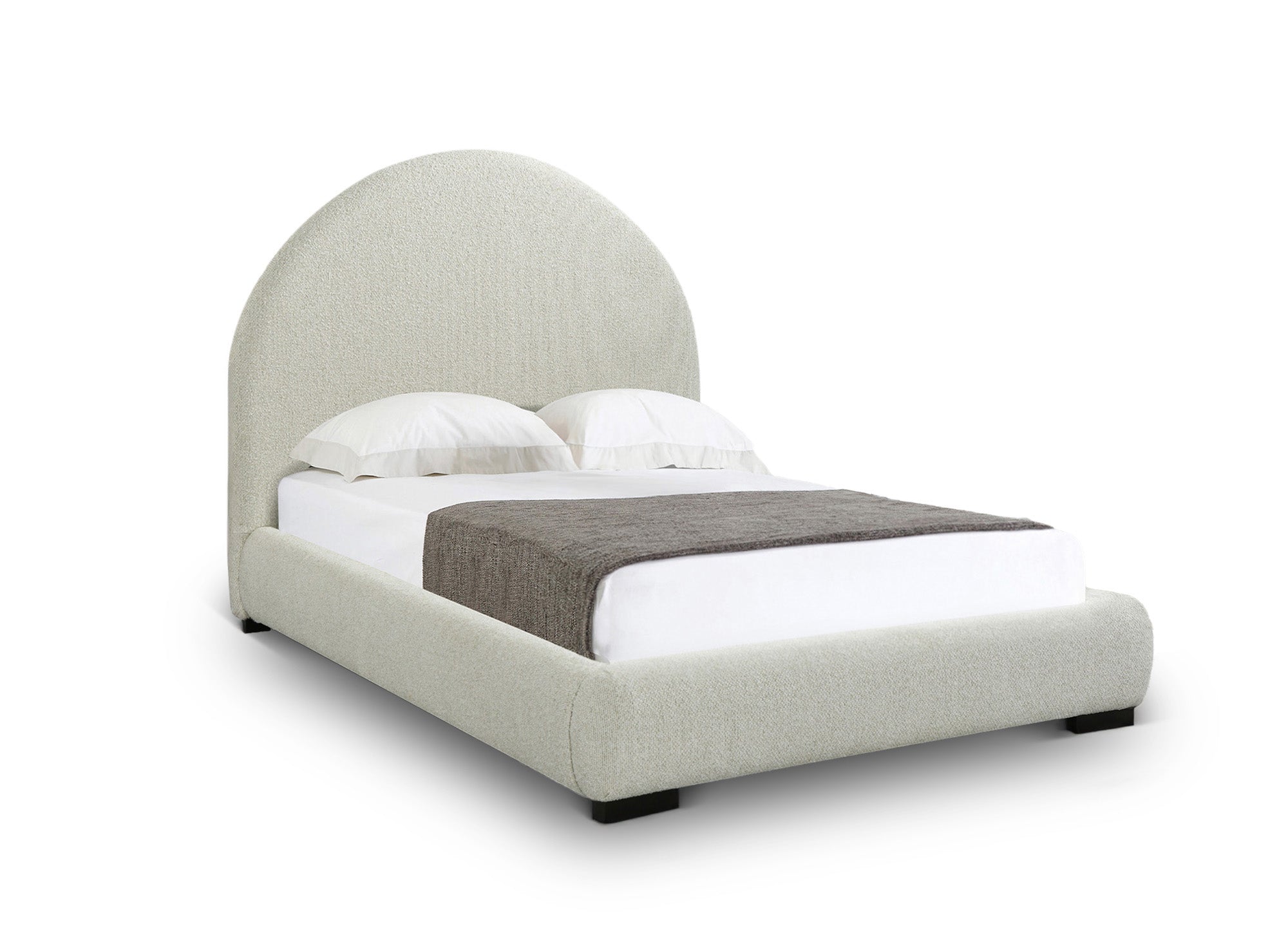 NAMY Doppelbett 160 x 200 cm in Schaffelloptik, ecruweiß