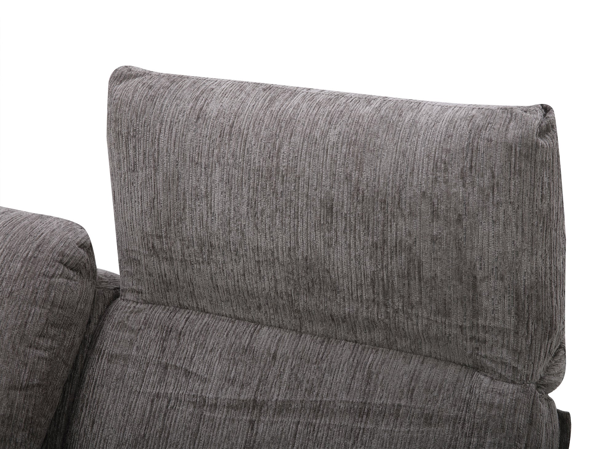 Elektrisches 3-Sitzer-Relaxsofa HELOISE aus dunkelgrau meliertem Samt