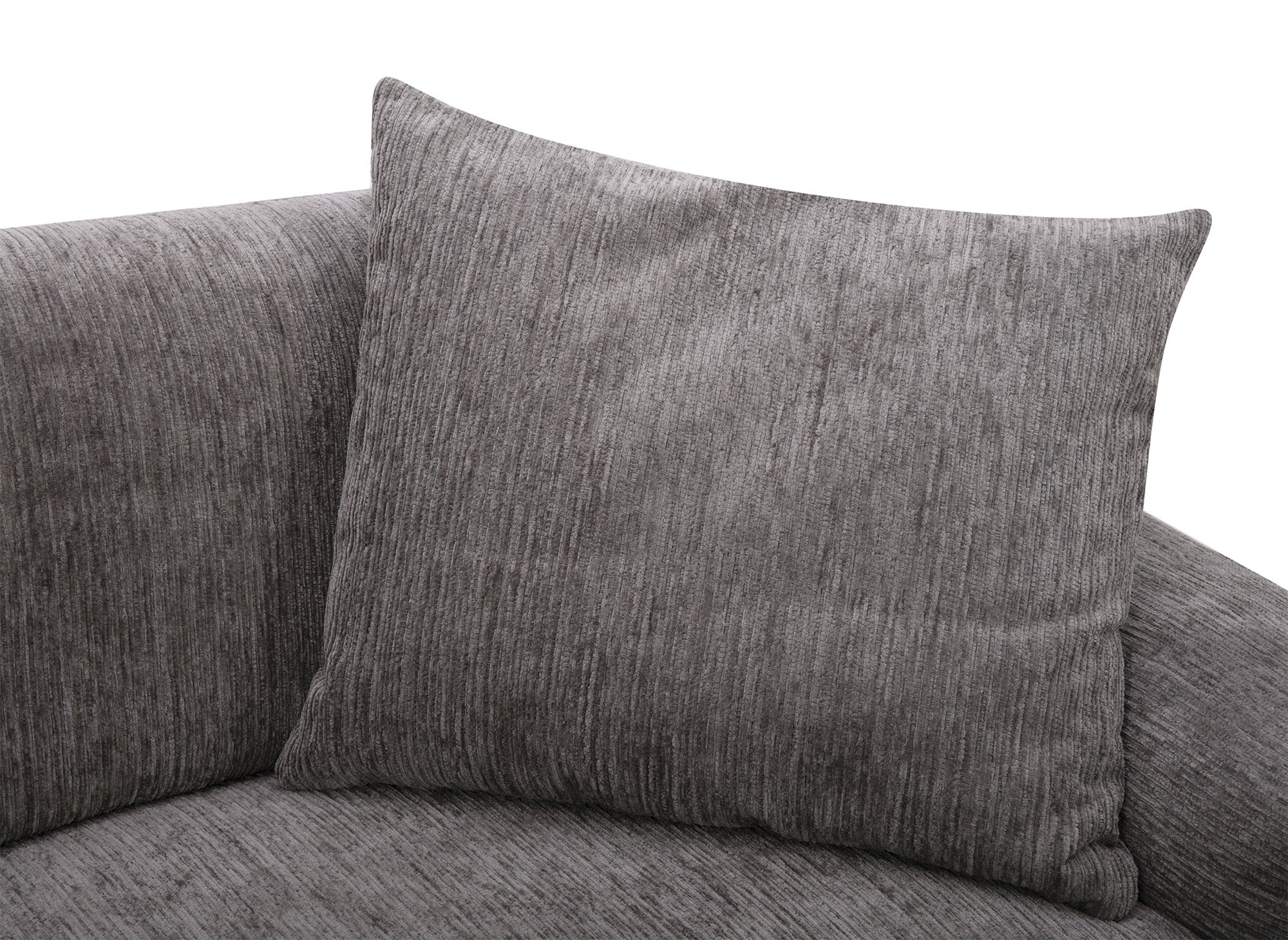Elektrisches 3-Sitzer-Relaxsofa HELOISE aus dunkelgrau meliertem Samt