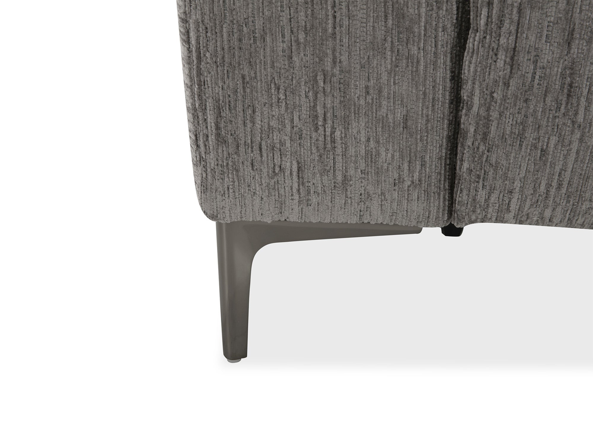 Elektrisches 3-Sitzer-Relaxsofa HELOISE aus dunkelgrau meliertem Samt