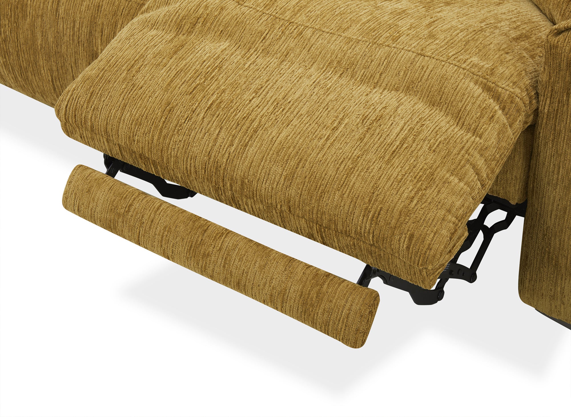 Elektrisches 2-Sitzer-Relaxsofa HELOISE aus senfgelb meliertem Samt