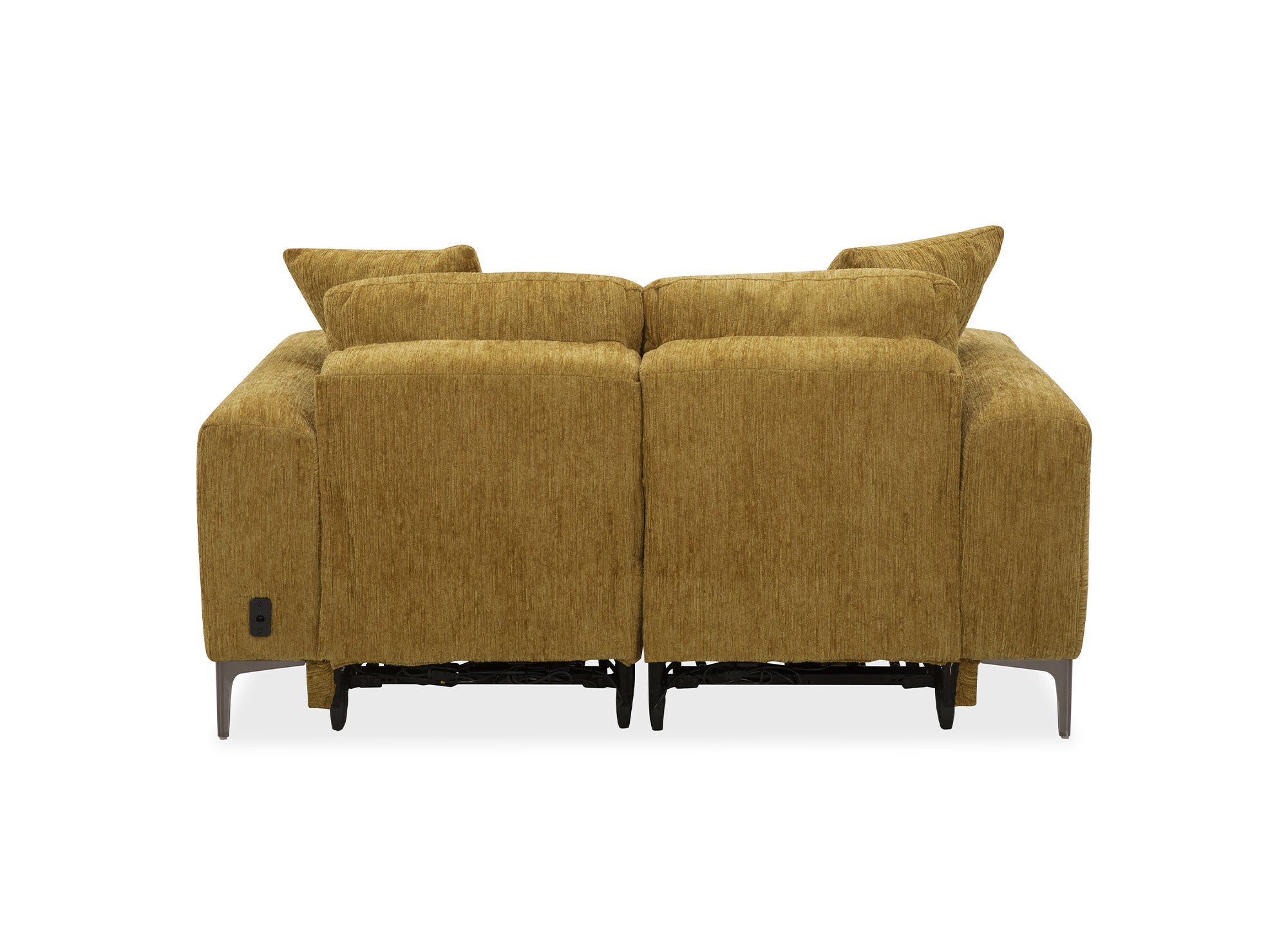 Elektrisches 2-Sitzer-Relaxsofa HELOISE aus senfgelb meliertem Samt