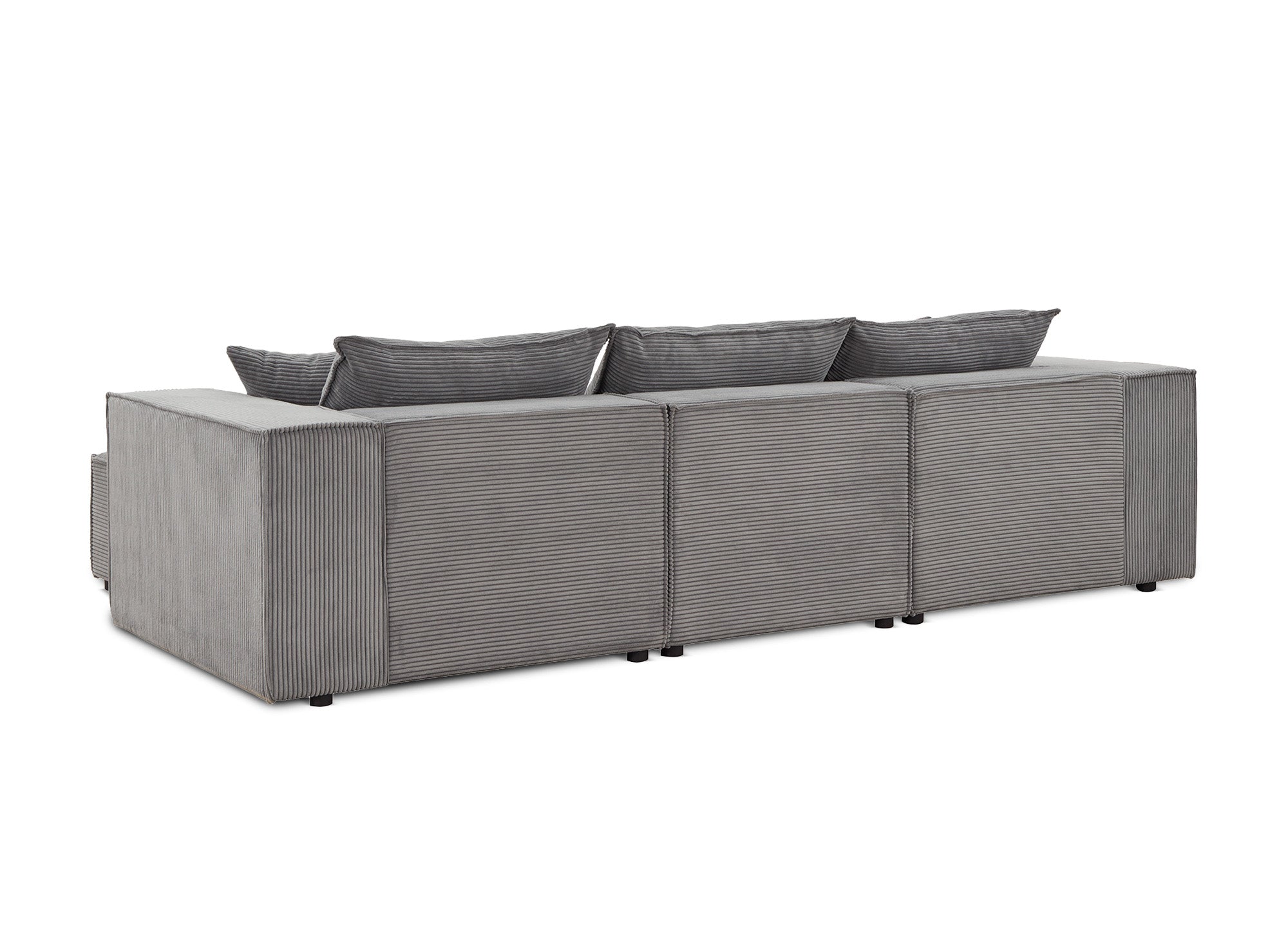 HARLEM Ecksofa aus dickem grauem Cord