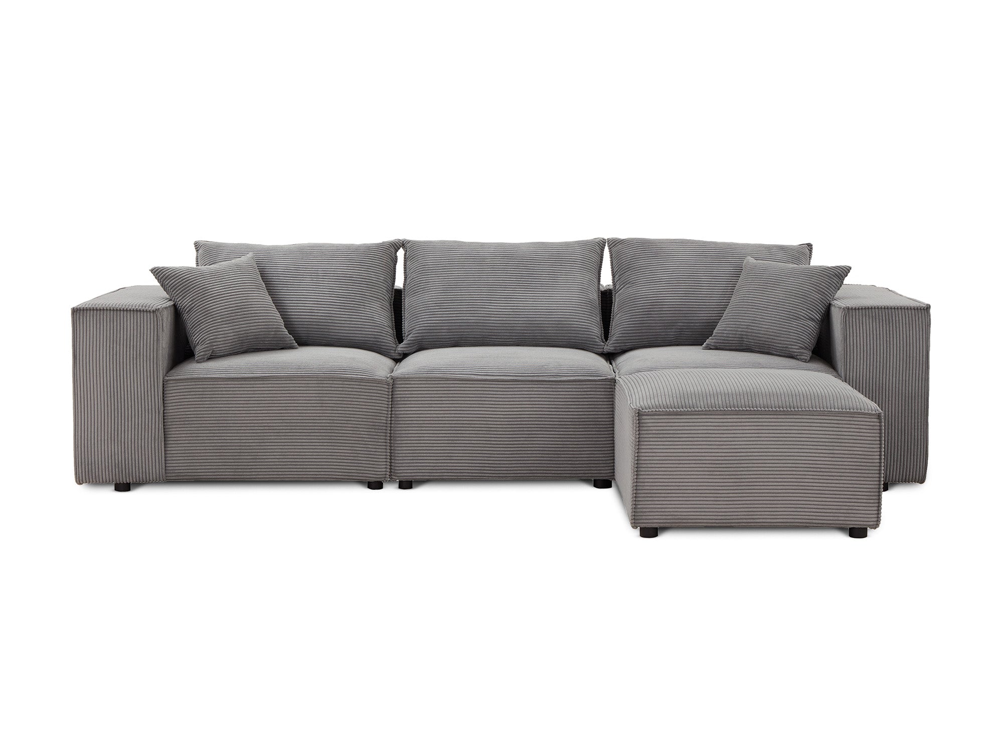 HARLEM Ecksofa aus dickem grauem Cord