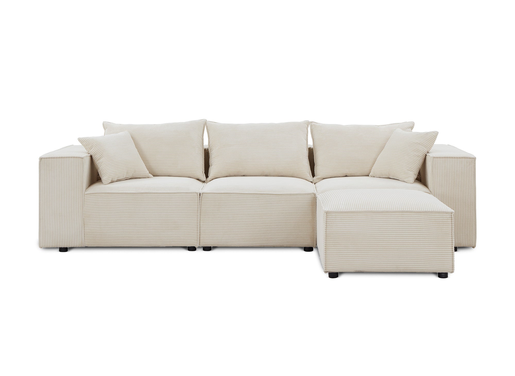 Modulares Ecksofa HARLEM aus dickem, beigem Cord