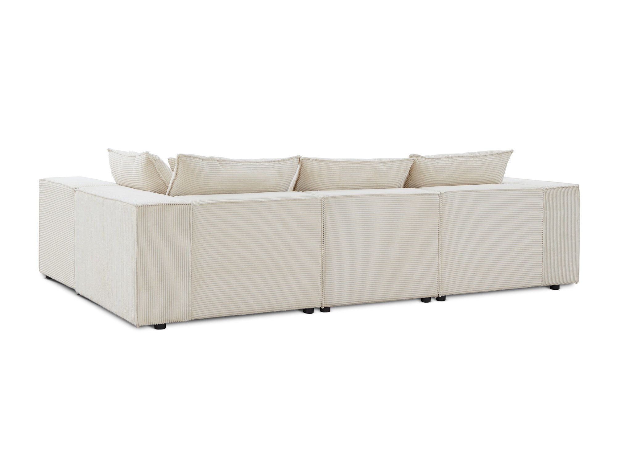 HARLEM XL modulares Ecksofa mit 1 Hocker aus dickem beigem Cord