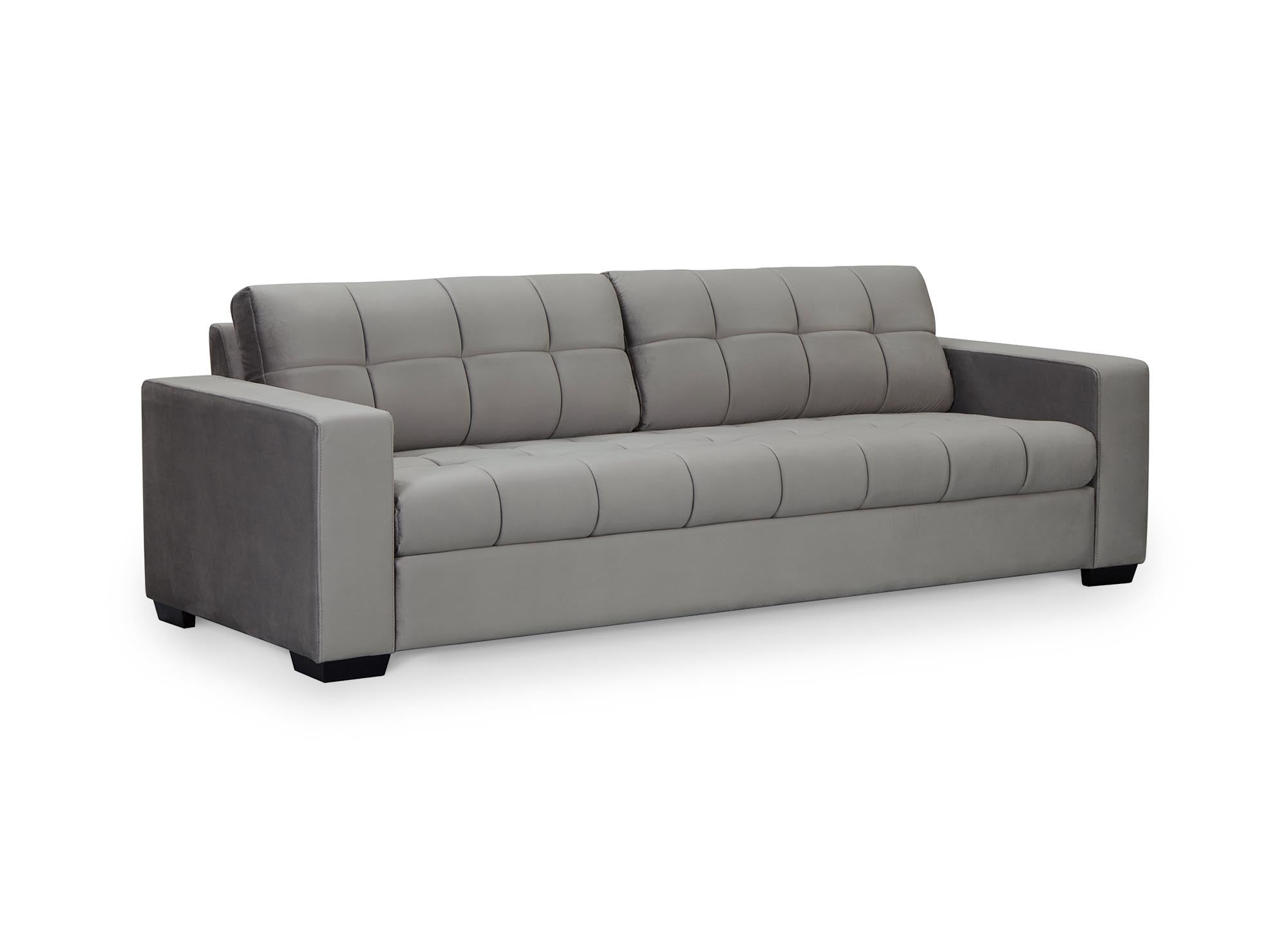 COSMO 3-Sitzer-Sofa aus grauem Samt