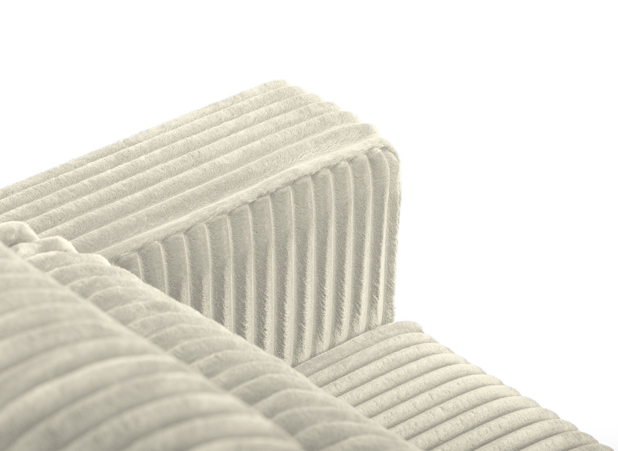 ZURIA 3-Sitzer-Schlafsofa mit Stauraum aus dickem, beigem Cord