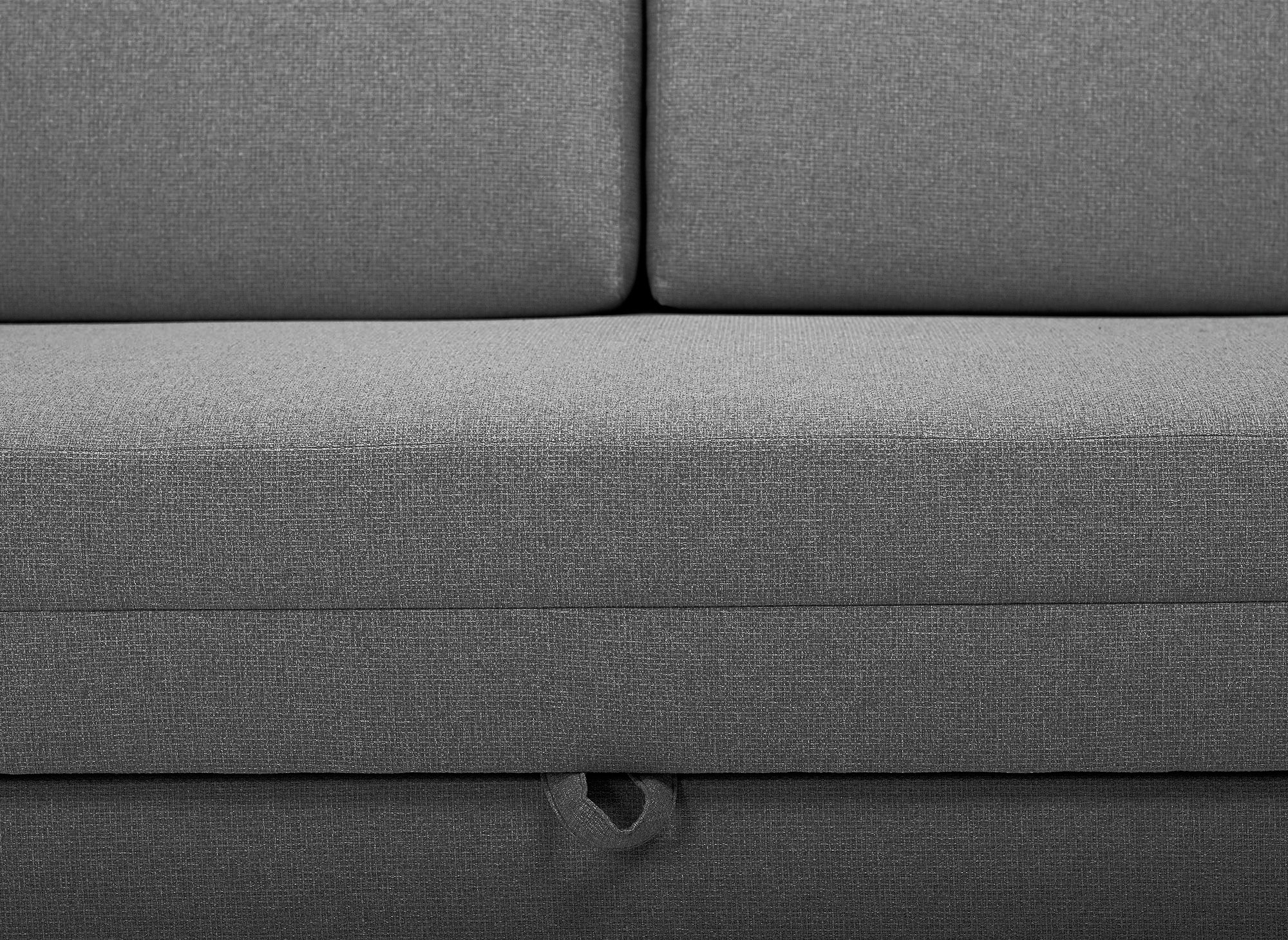 YERAZ 2-Sitzer-Schlafsofa mit Aufbewahrungsbox aus grauem Stoff