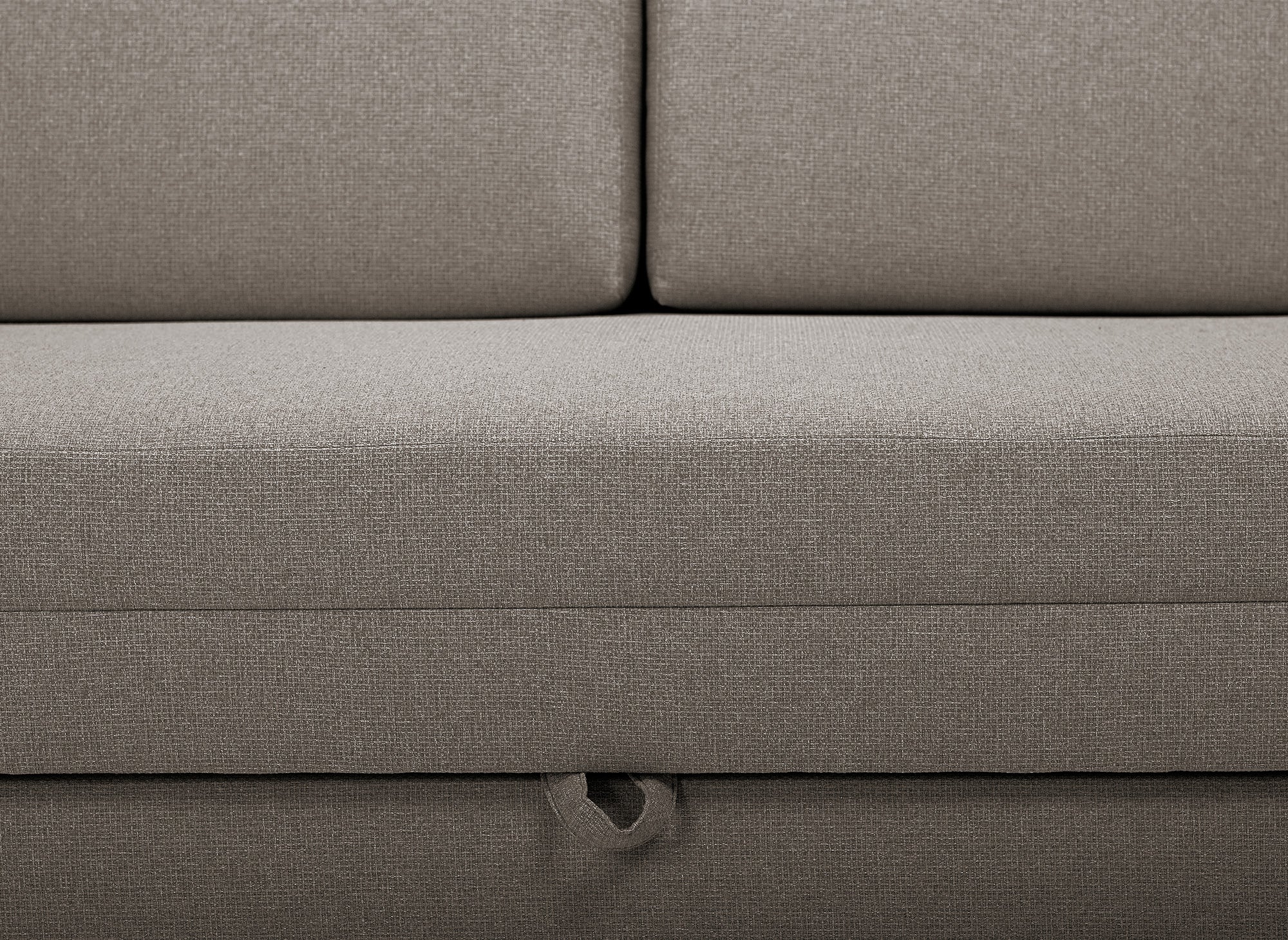 YERAZ 2-Sitzer-Schlafsofa mit Aufbewahrungsbox aus taupefarbenem Stoff