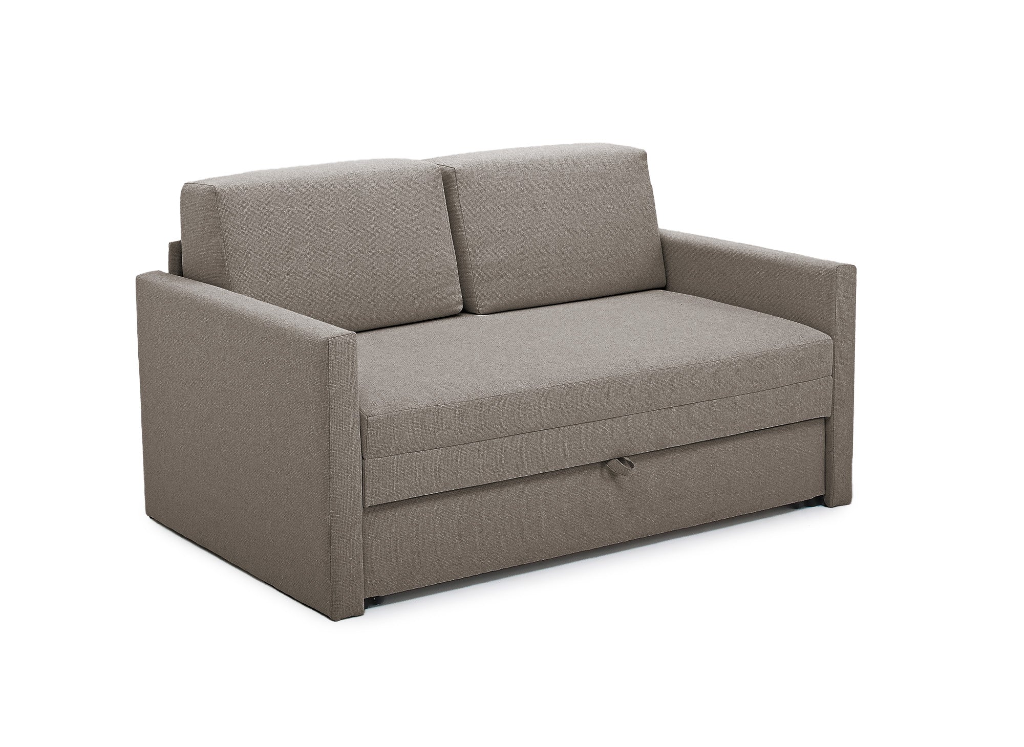 YERAZ 2-Sitzer-Schlafsofa mit Aufbewahrungsbox aus taupefarbenem Stoff